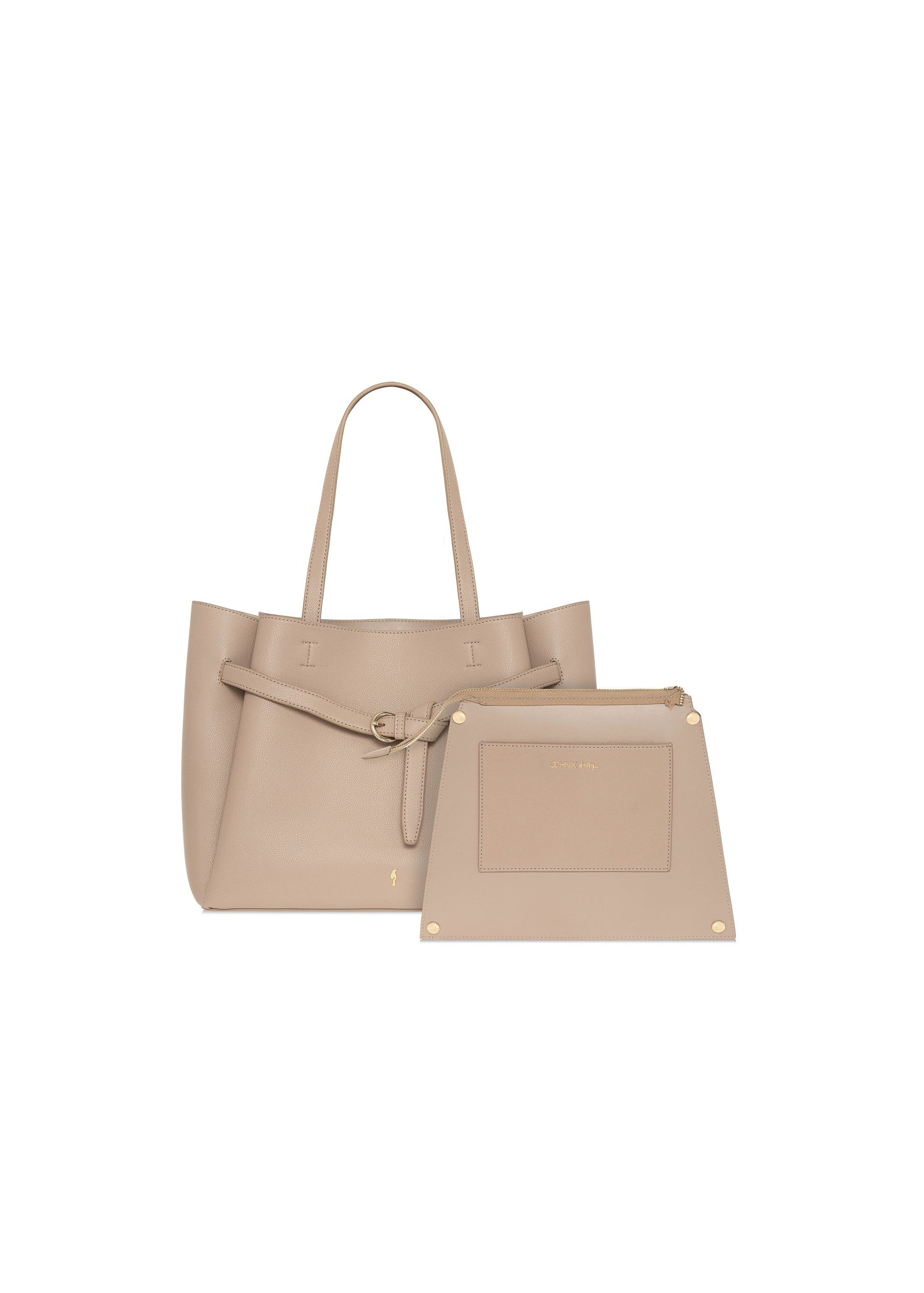 Beige women's shopper bag TOREC-1011-81(W25)-05