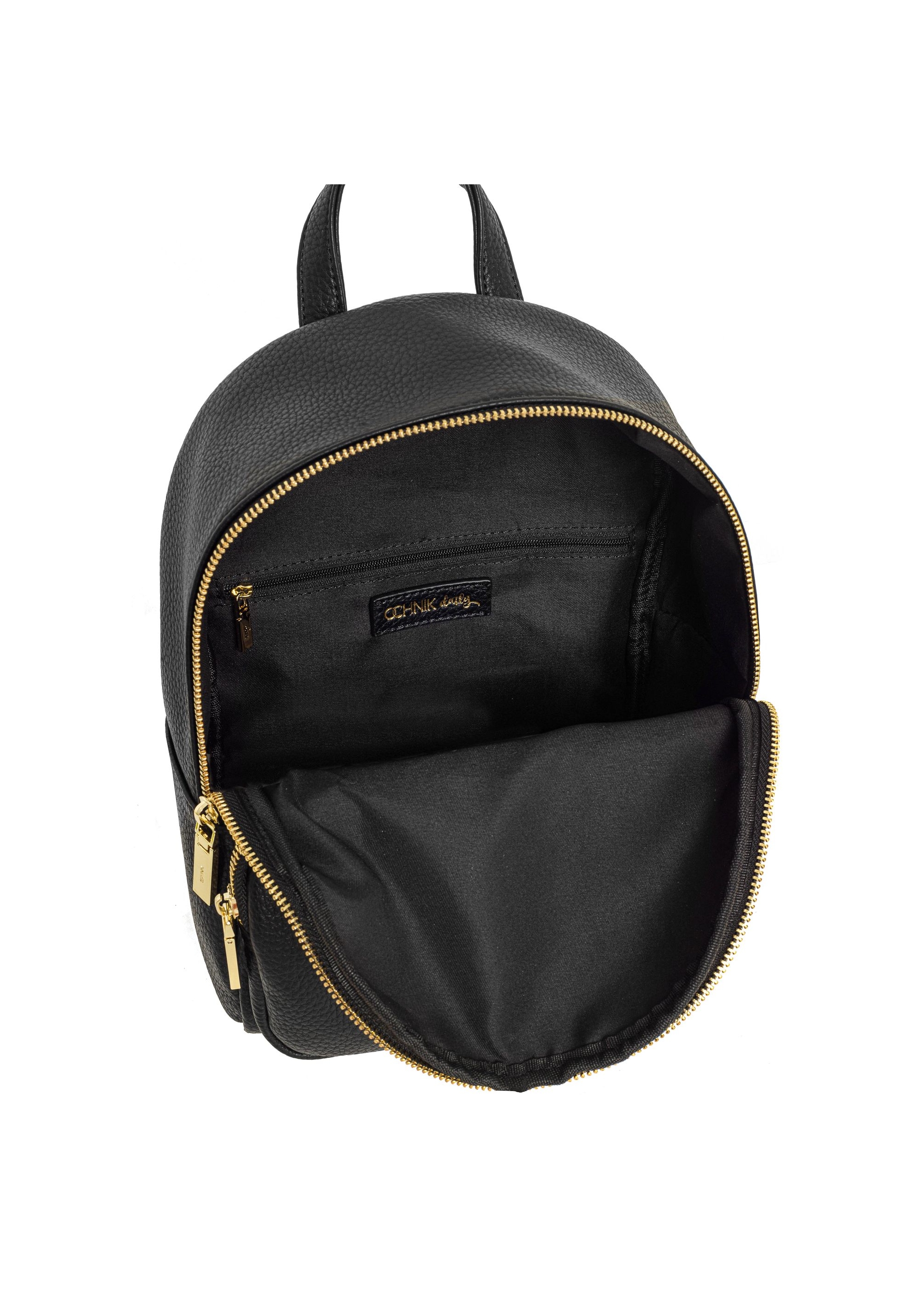 Black women's backpack made of imitation leather TOREC-1014-99(W25)-06