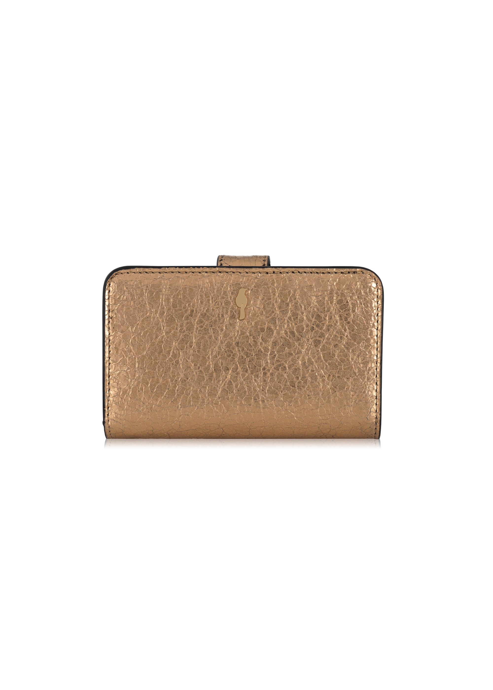 Gold leather women's wallet PORES-0880-28(Z23)-01