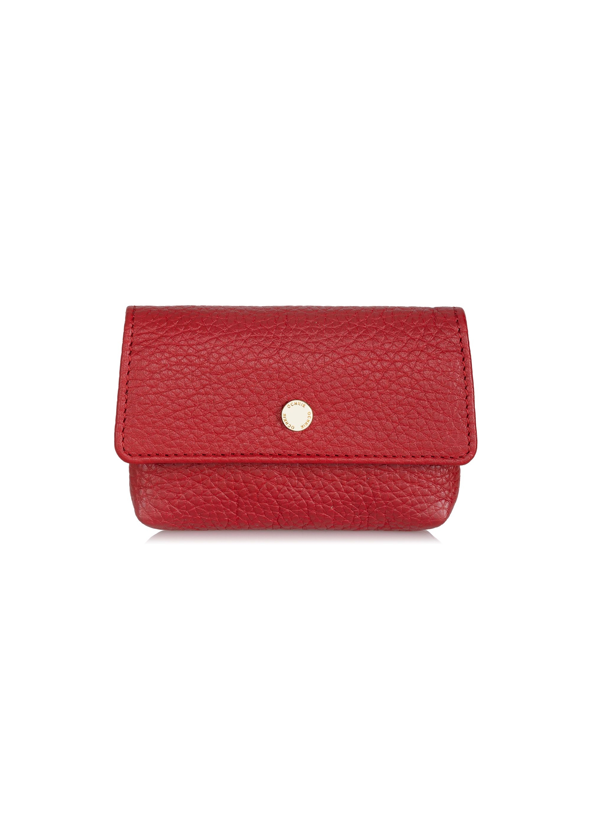 Non-stiff red leather wallet PORES-0895-40(Z23)-01