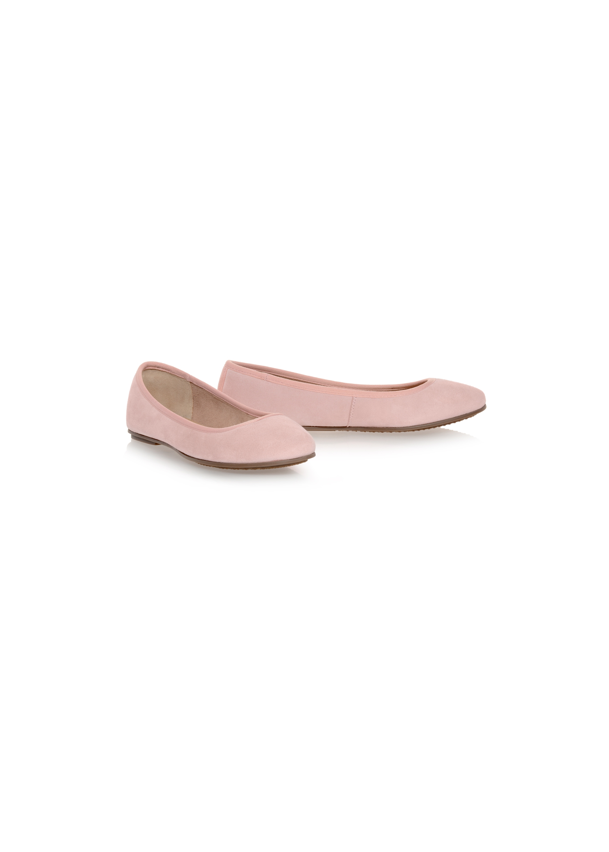 Pink velour ballerinas for women BUTYD-0713A-34(W23)-02