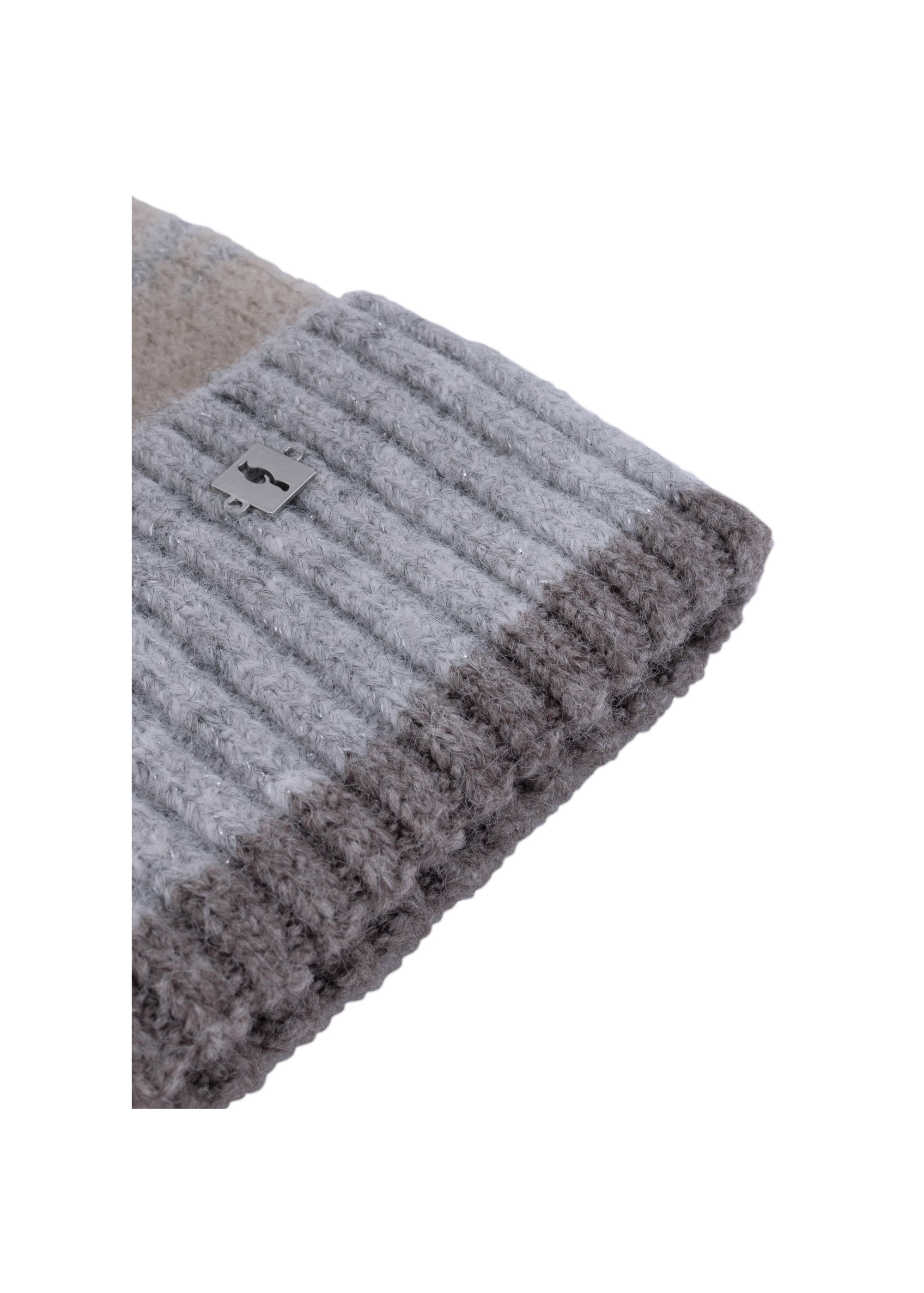 Women's winter hat with stripes CZADT-0190-61(Z24)-03