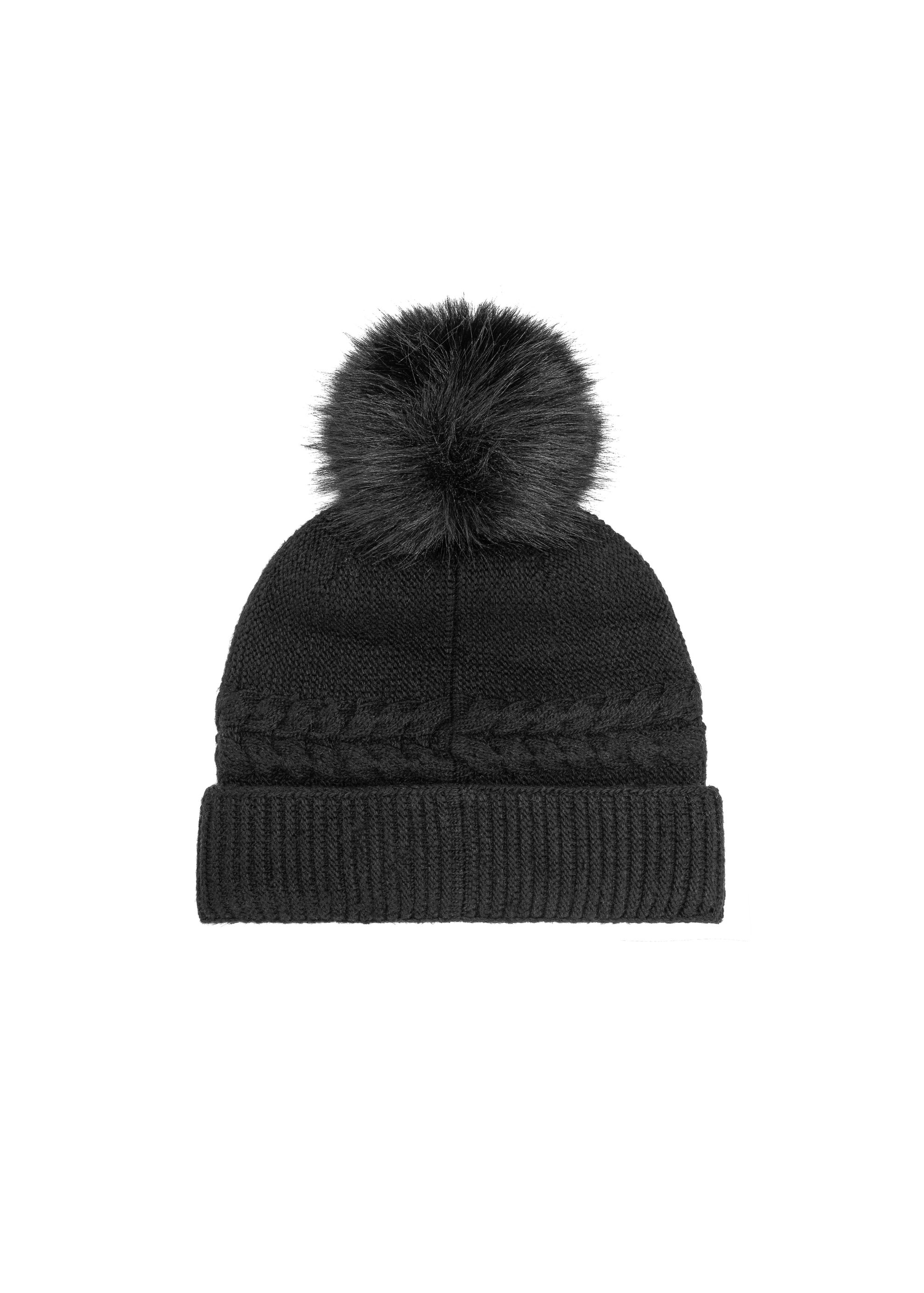 Warm winter hat for women black CZADT-0186-99(Z24)-02