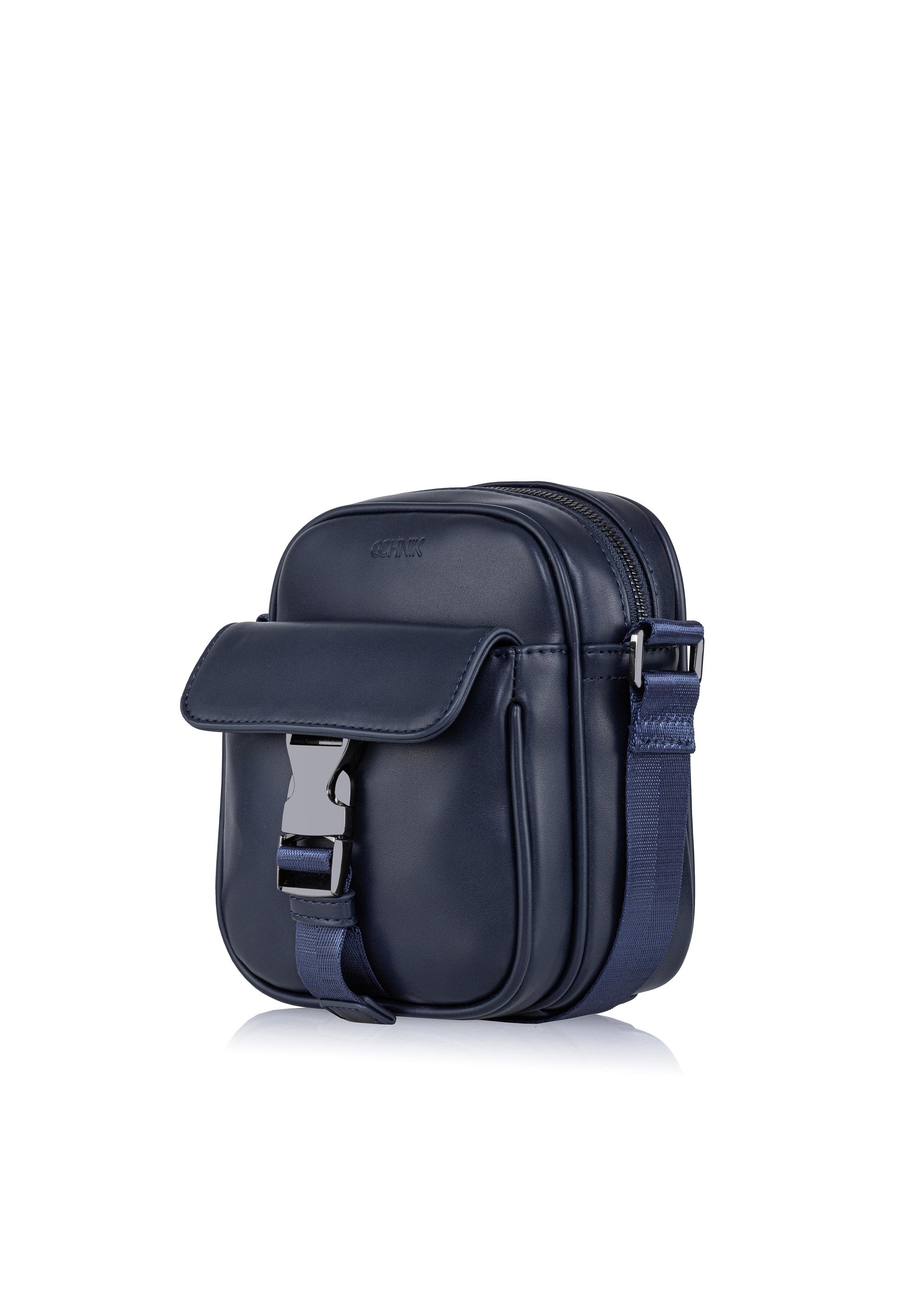 Navy blue men's bag with pocket TORMN-0292-69(W23)-02