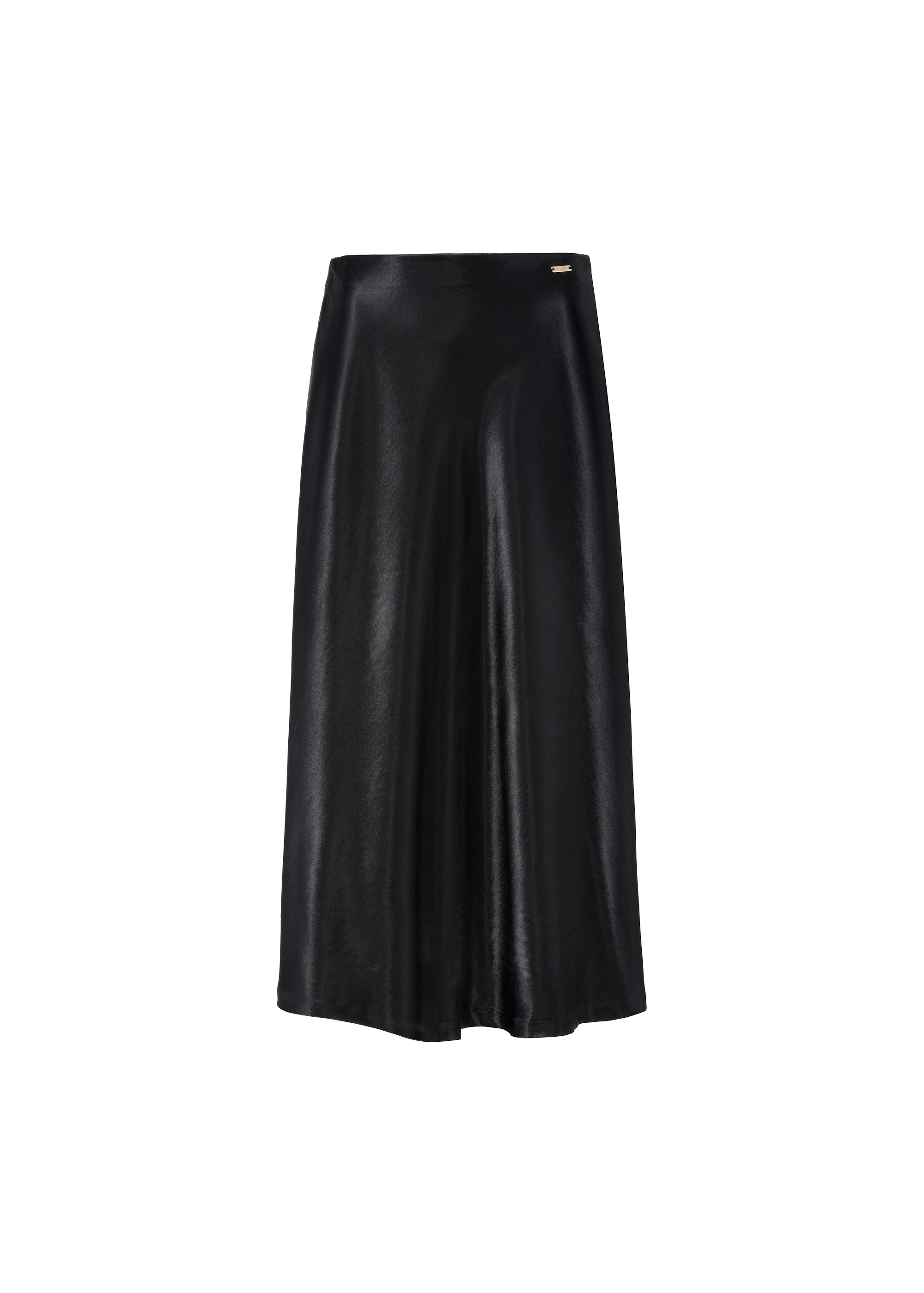 Black satin midi skirt SPCDT-0105-99(W25)