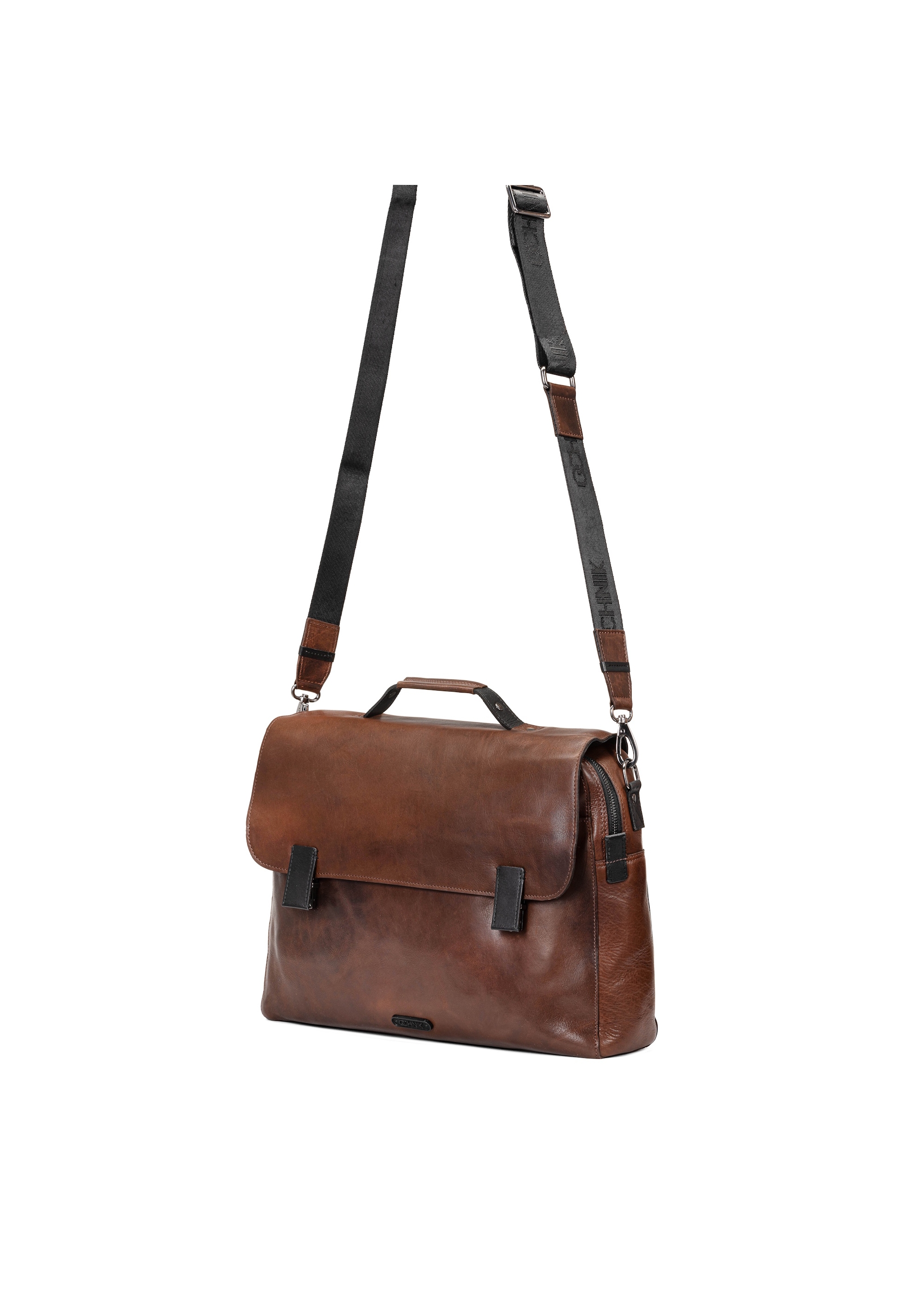 Brown leather men's briefcase TORMS-0102C-79(W25)-07