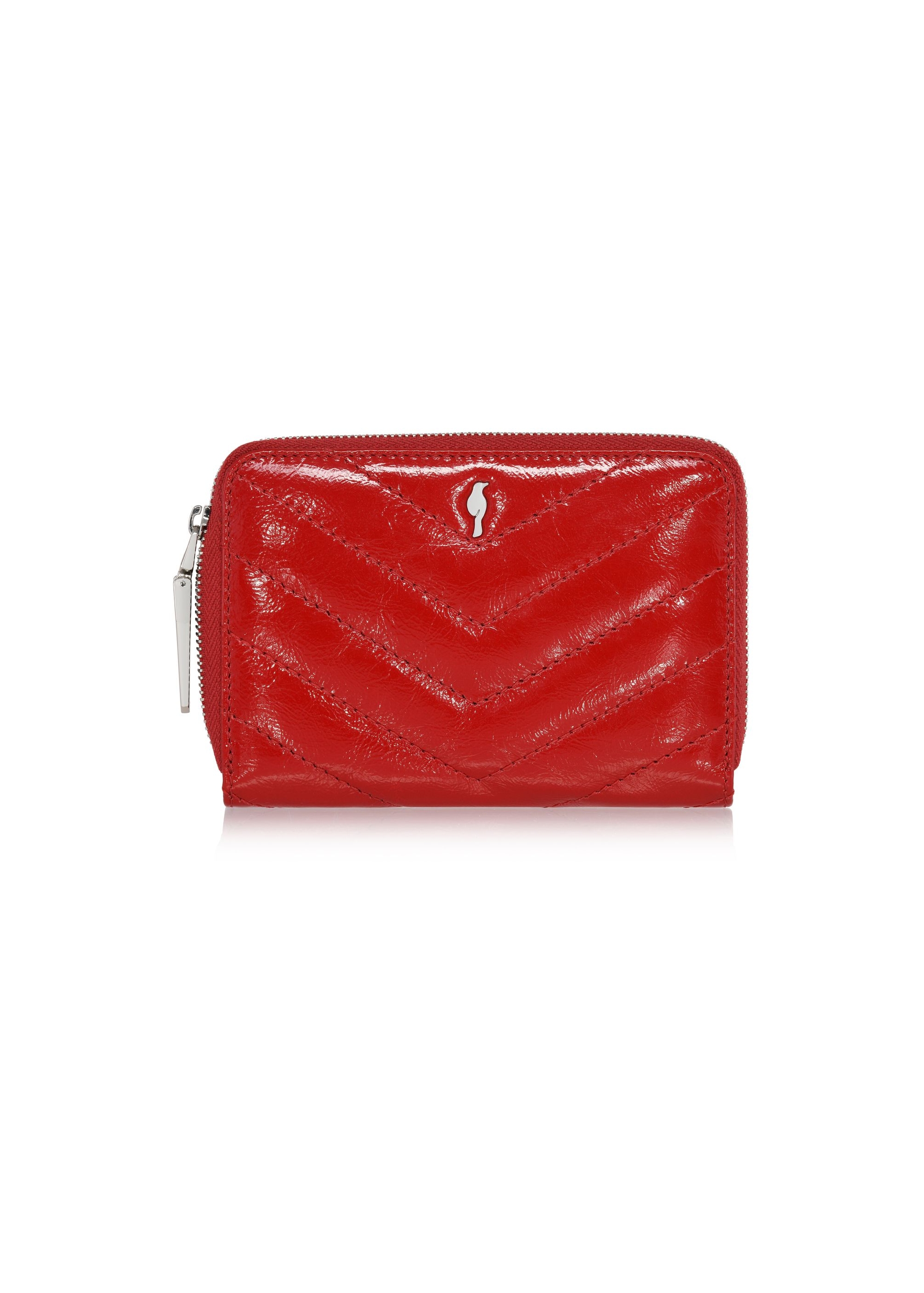 Red leather medium women's wallet PORES-0942-41(Z24)-01