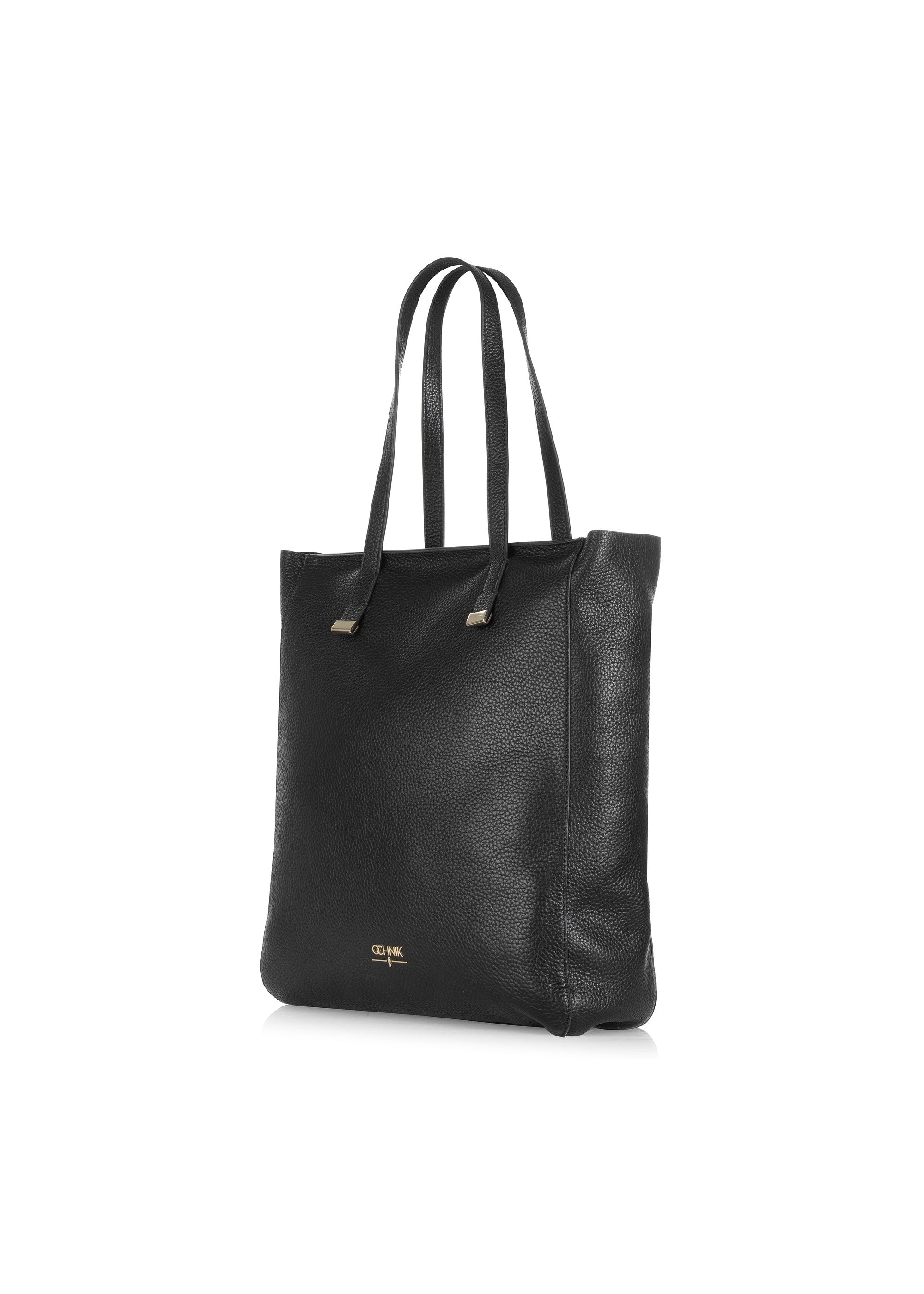 Black leather shopper bag for women TORES-1037C-99(W25)-02