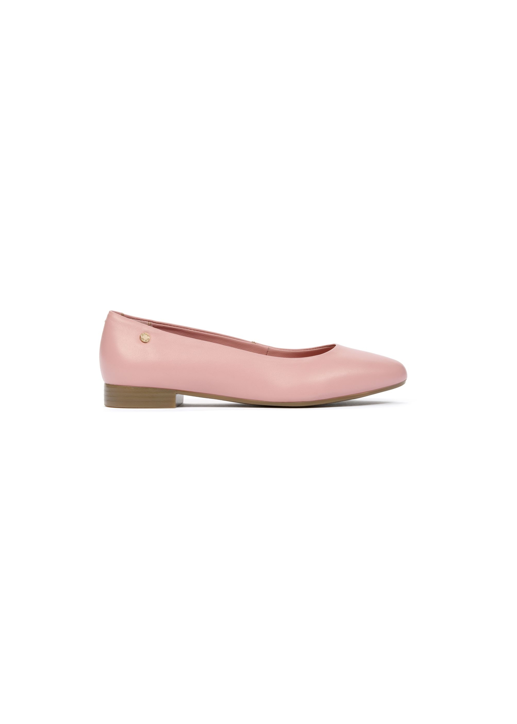 Pink leather women's ballerinas BUTYD-1049A-31(W25)-01