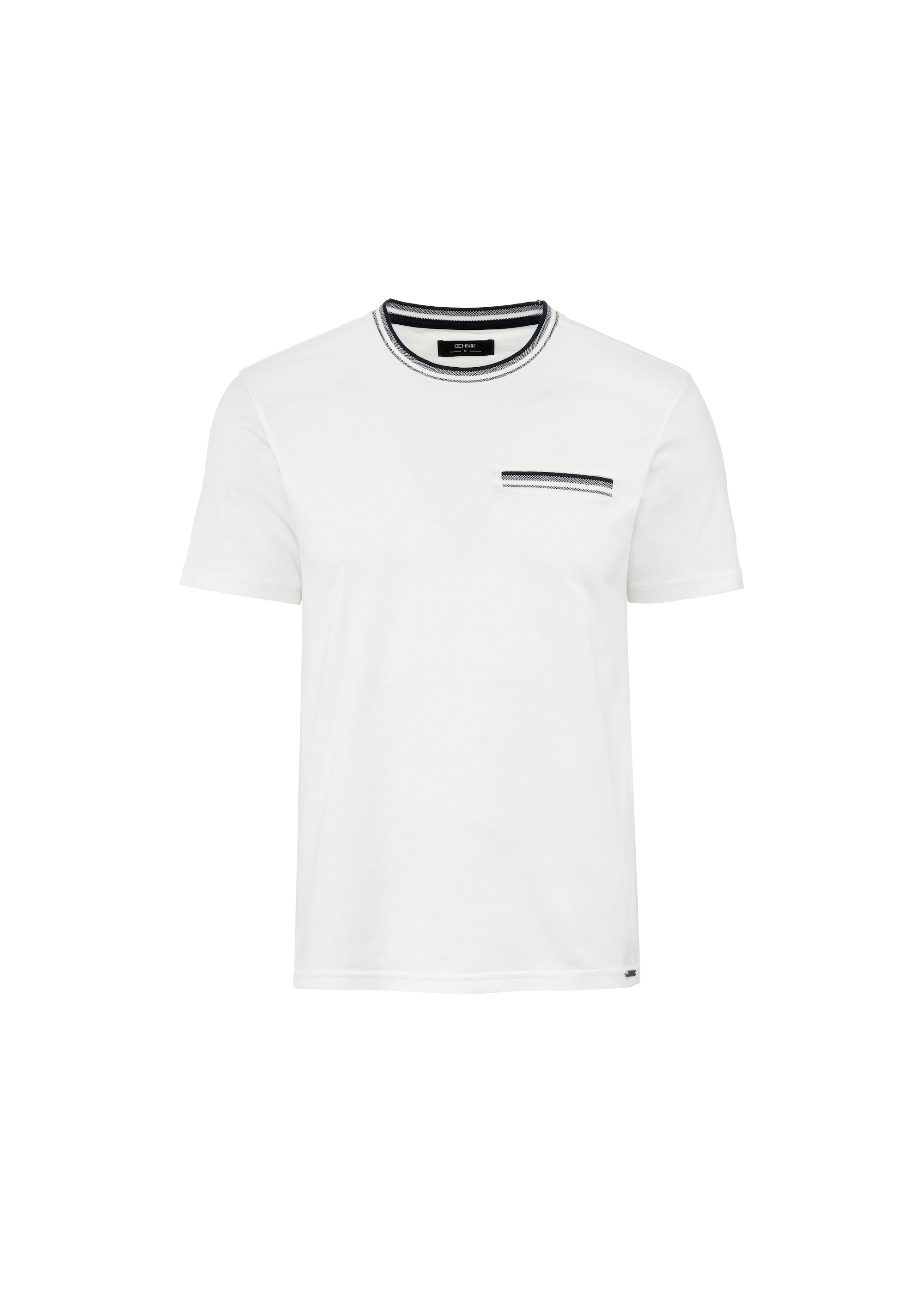 Men's white cotton T-shirt TSHMT-0123-12(W25)-01