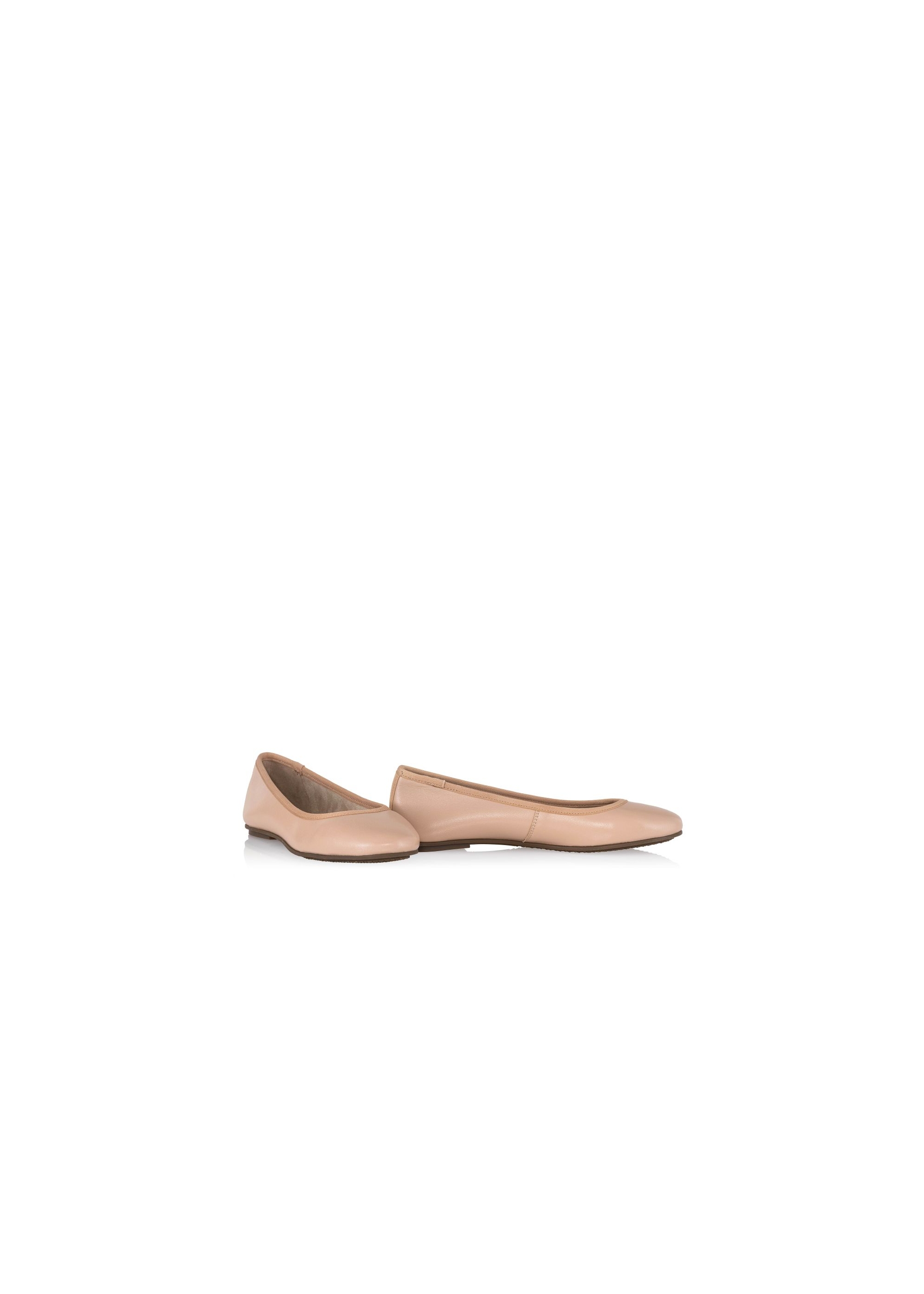 Beige leather ballerinas for women BUTYD-0713A-81(W23)-05