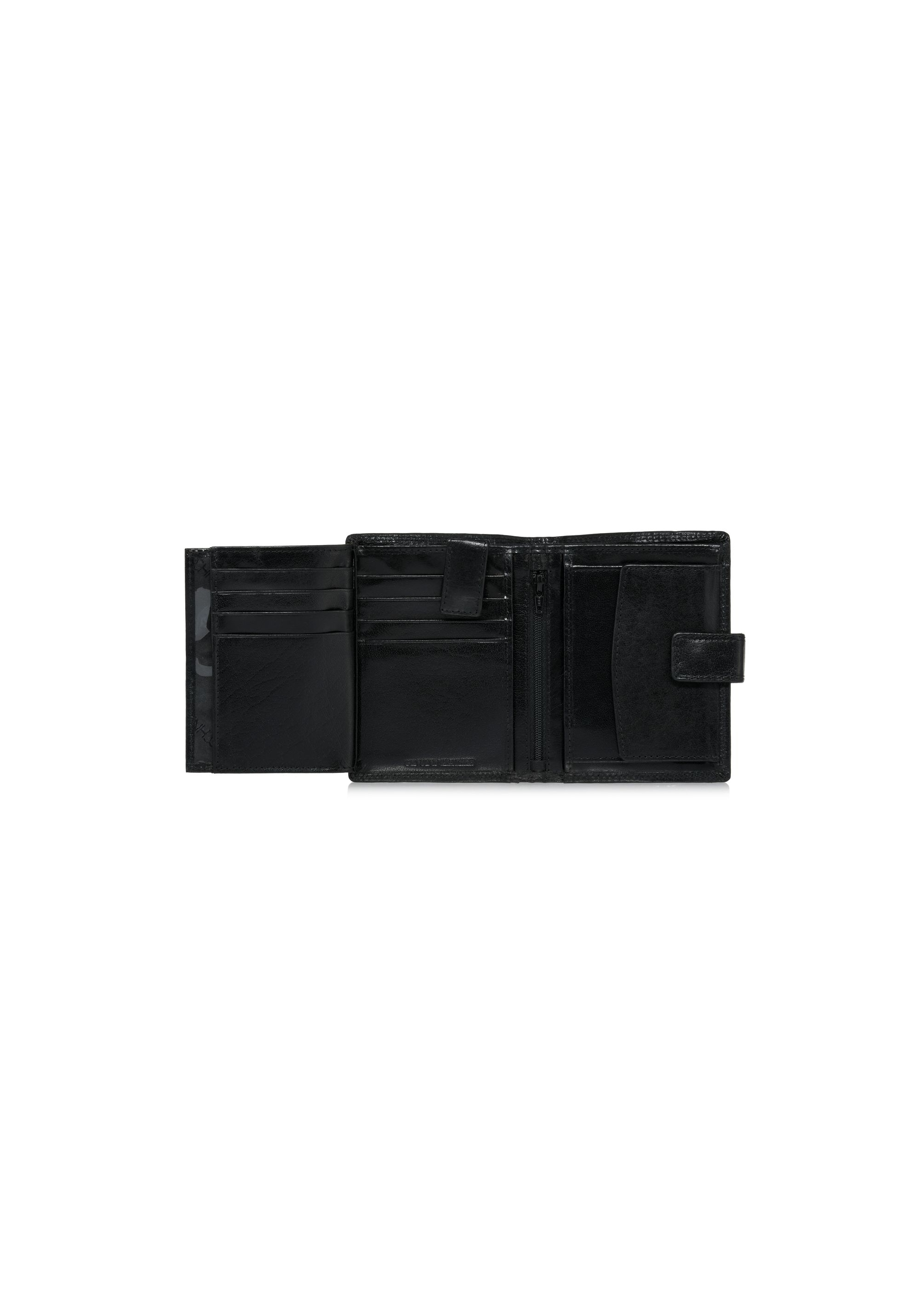 Black lacquered leather men's wallet PORMS-0552-99(W24)-04