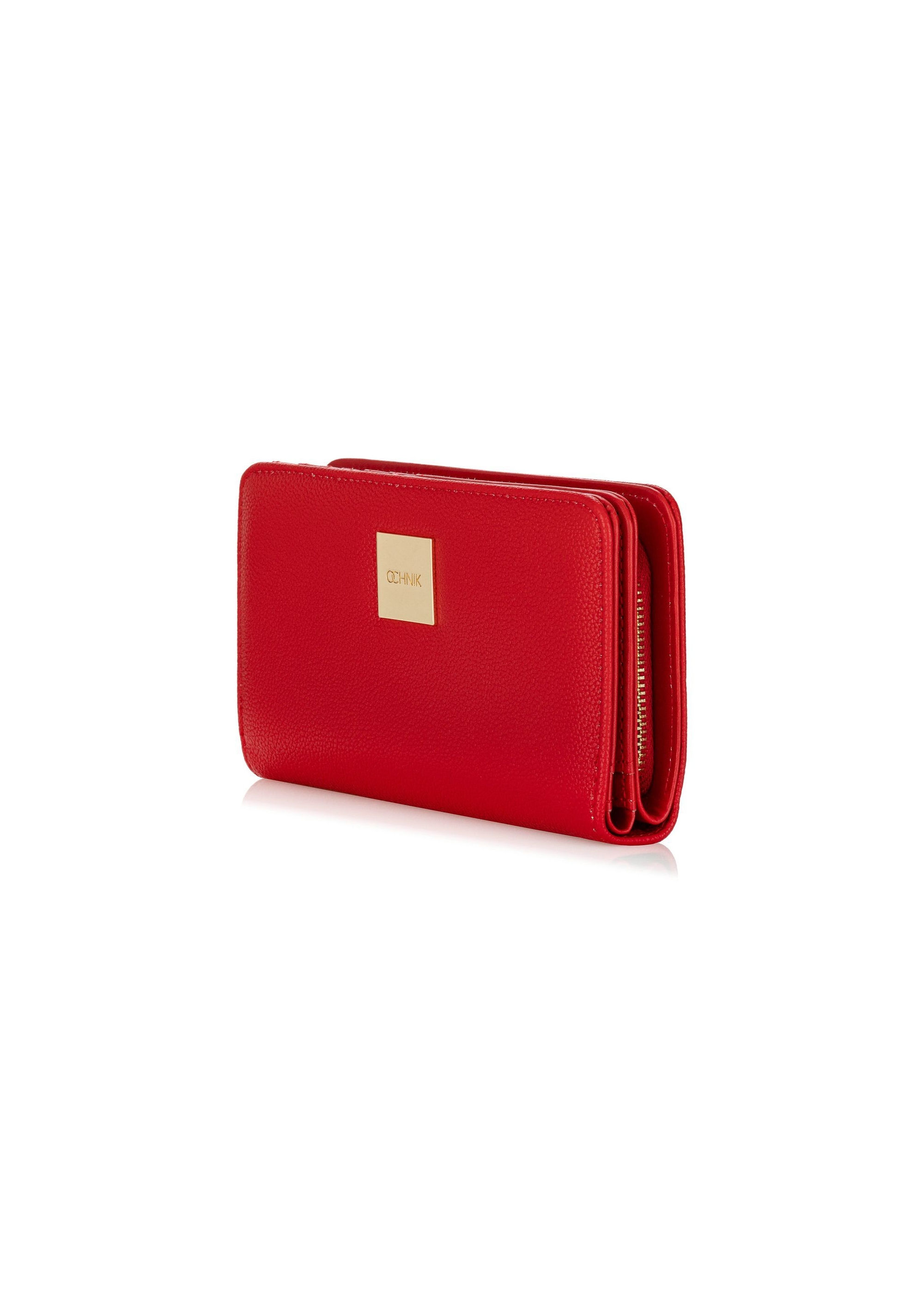 Red women's wallet with logo POREC-0362-42(W24)-02