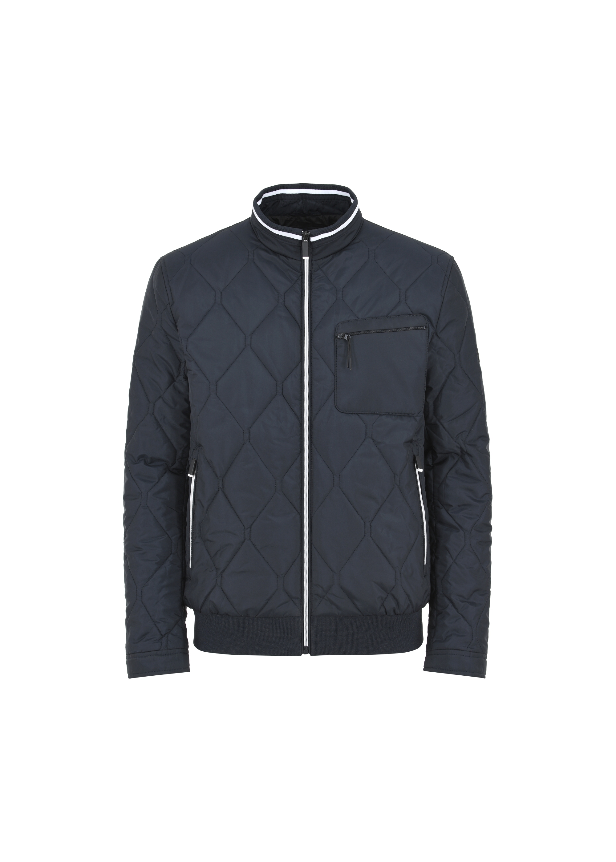 Men's navy blue quilted jacket KURMT-0321-69(W24)-04