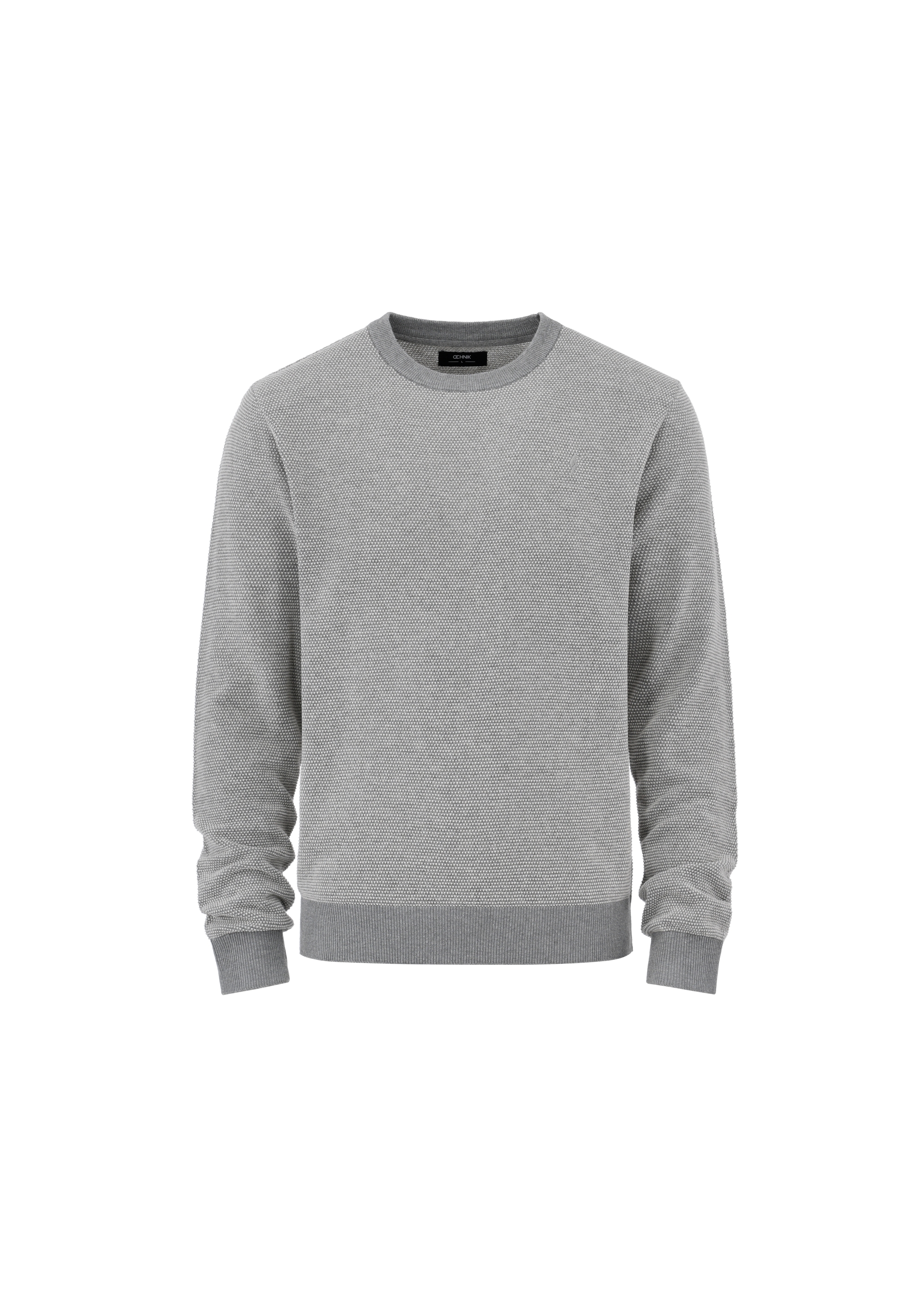 Grey cotton men's sweater SWEMT-0142-91(W24)-06