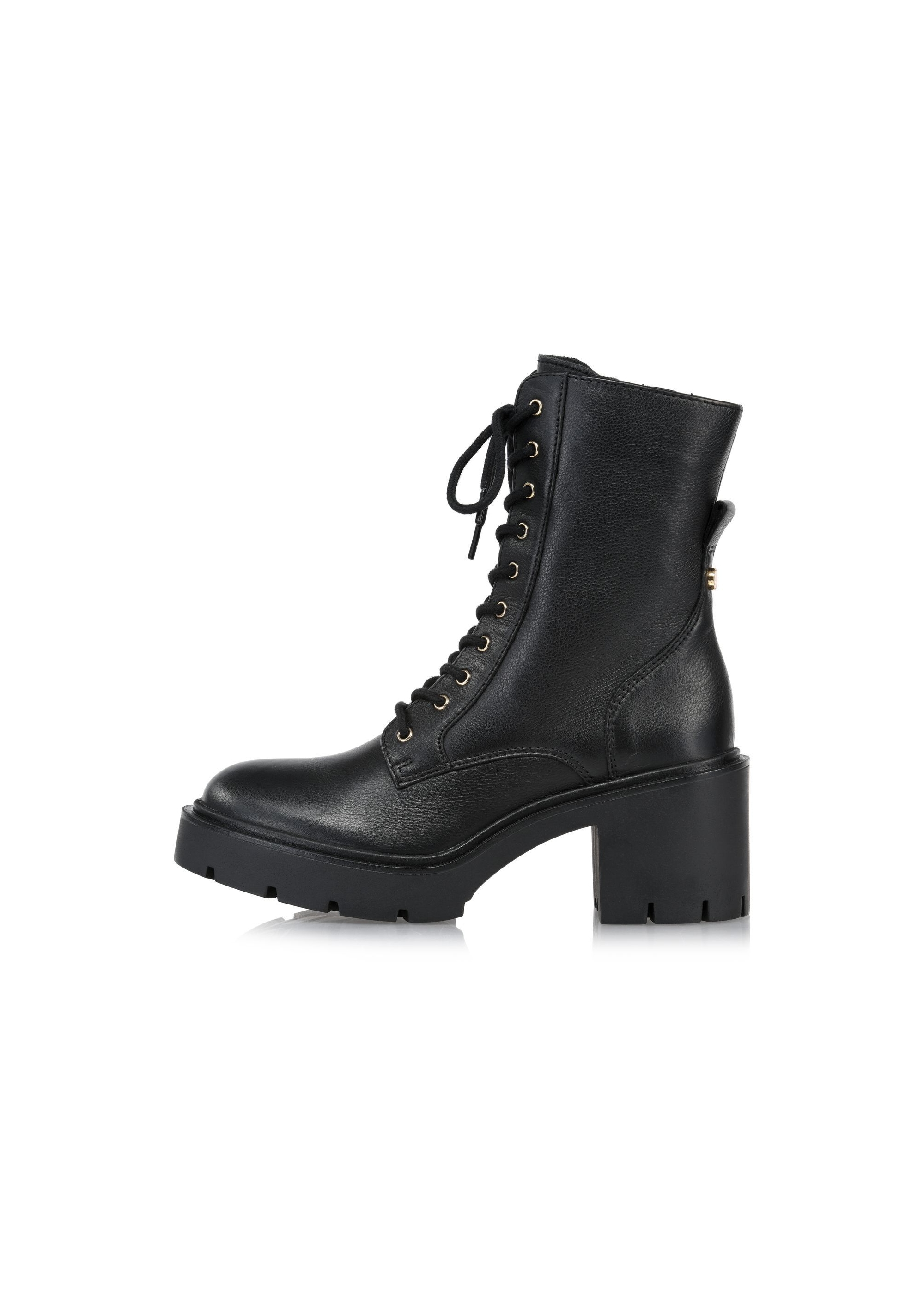 Black leather high heel ankle boots BUTYD-1095-99(Z24)-03