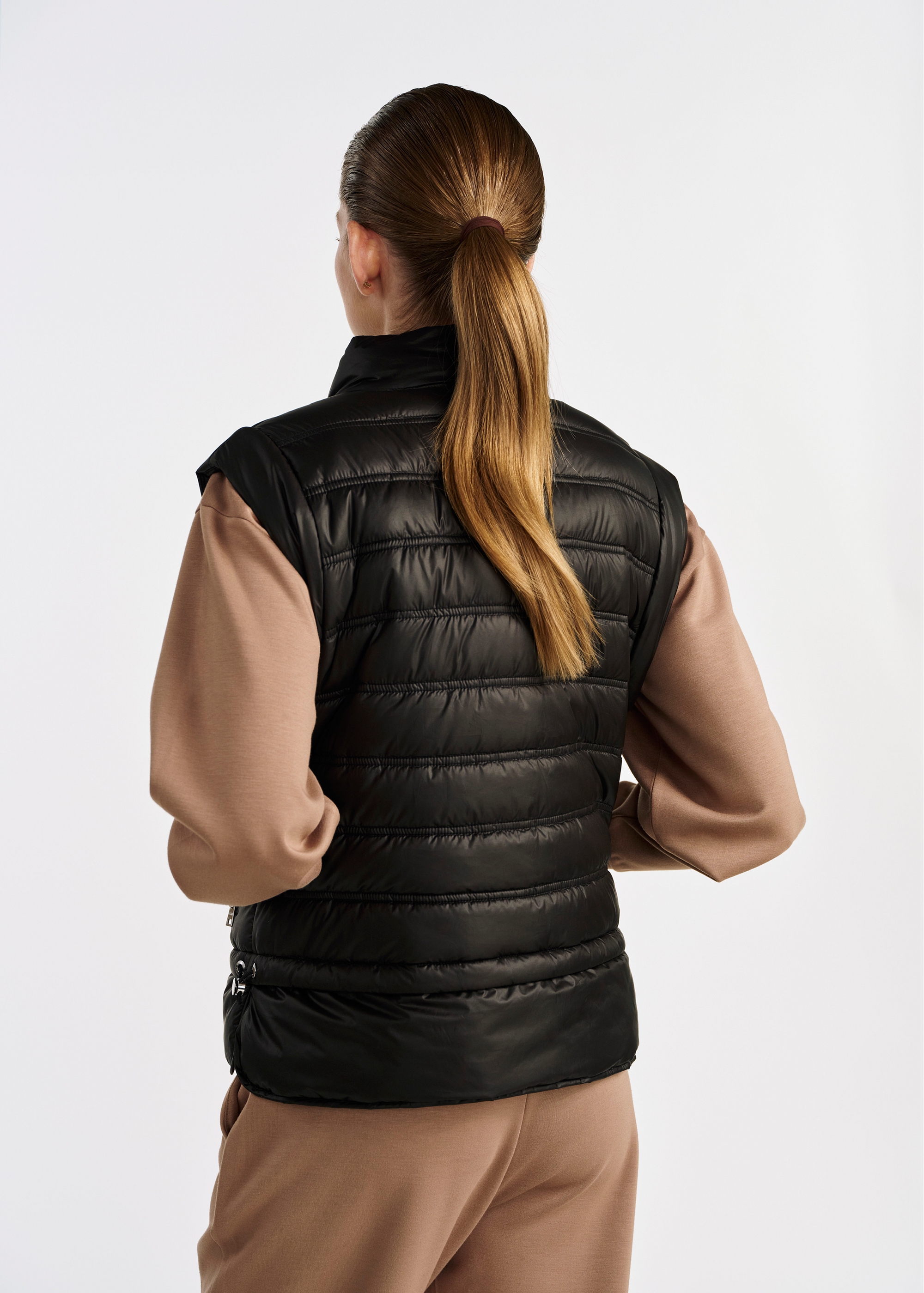 Black quilted women's vest KAMDT-0026-99(W25)-03