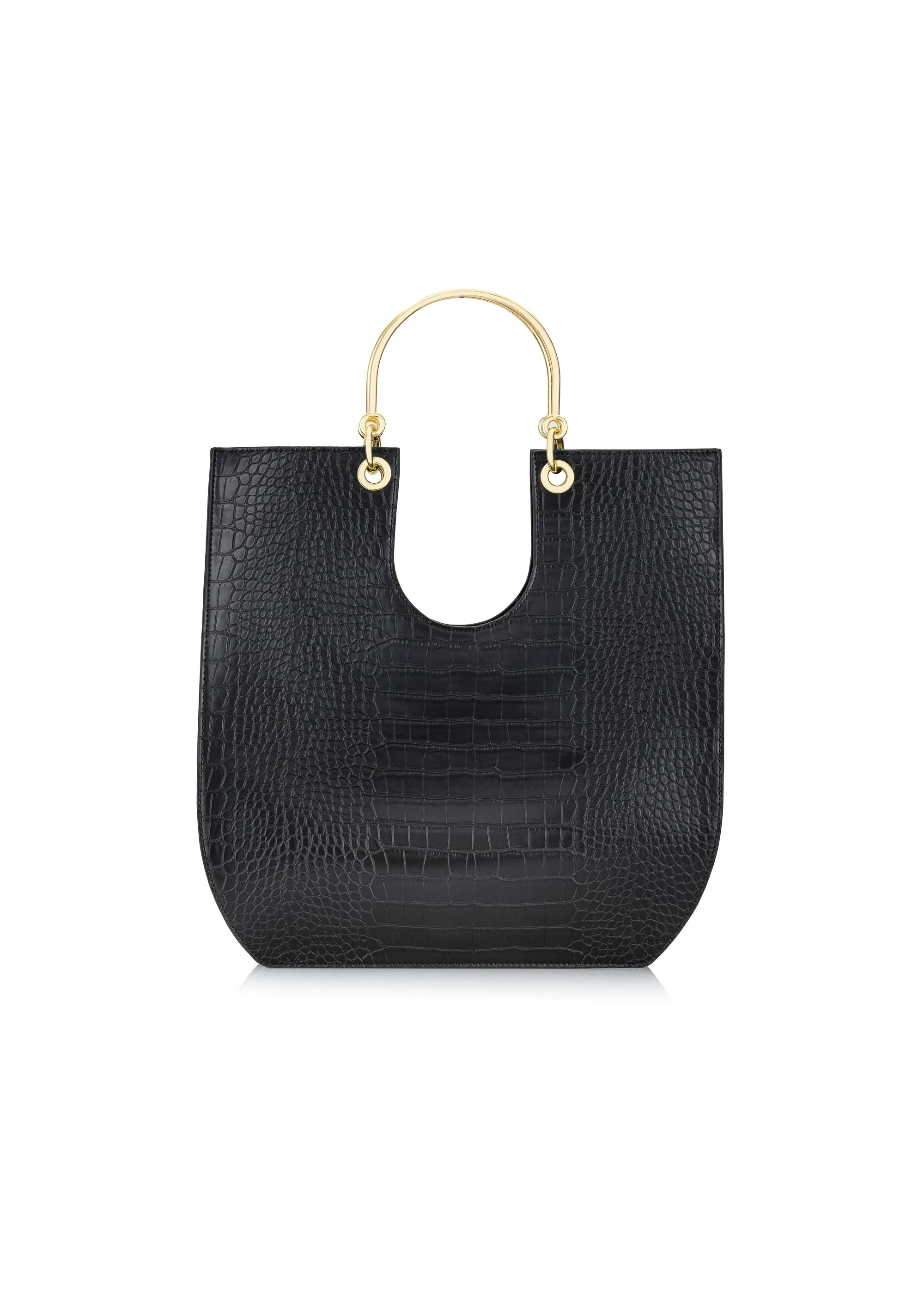 Black women's croco handbag TOREC-0728-97(Z24)-04