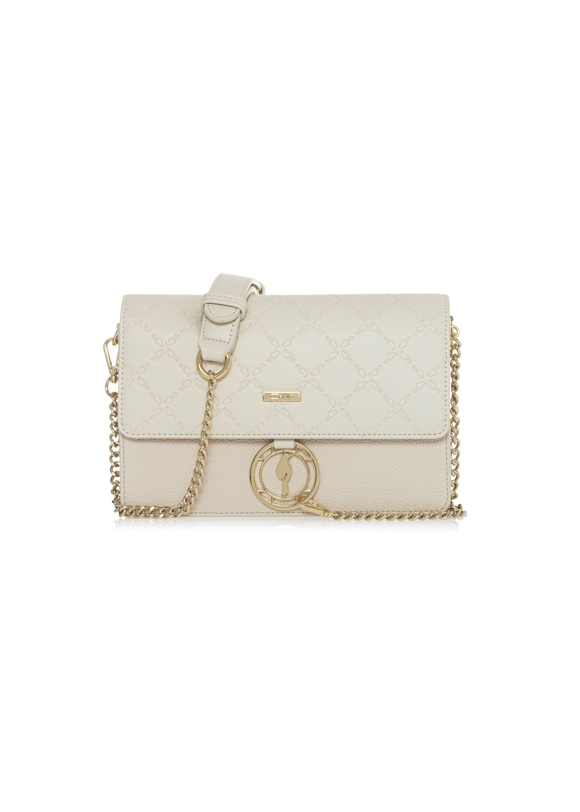 Cream women's handbag with monogram TOREC-0536B-12(W25)-01