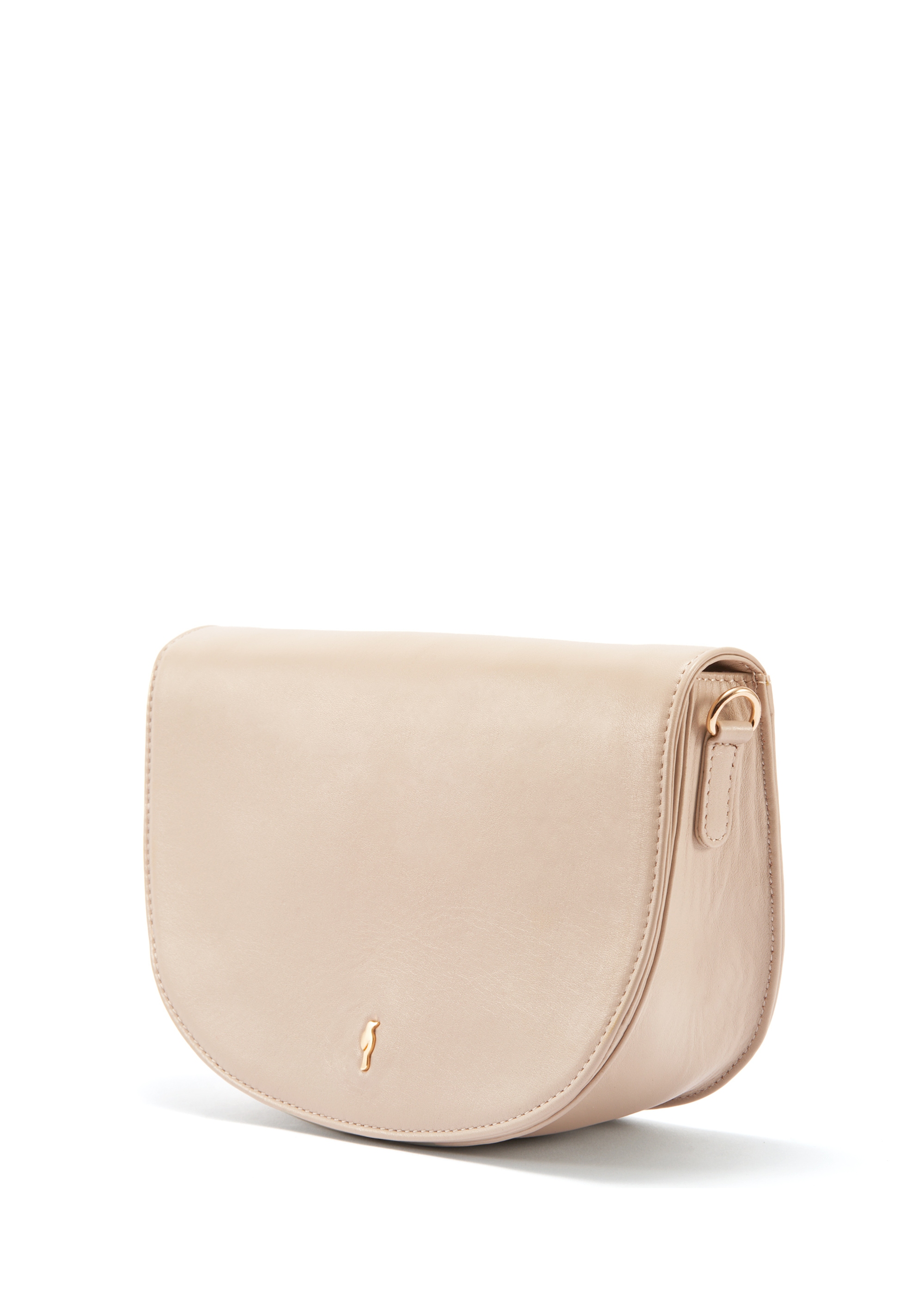 Cream semi-circular leather women's handbag TORES-1082-12(W25)-02