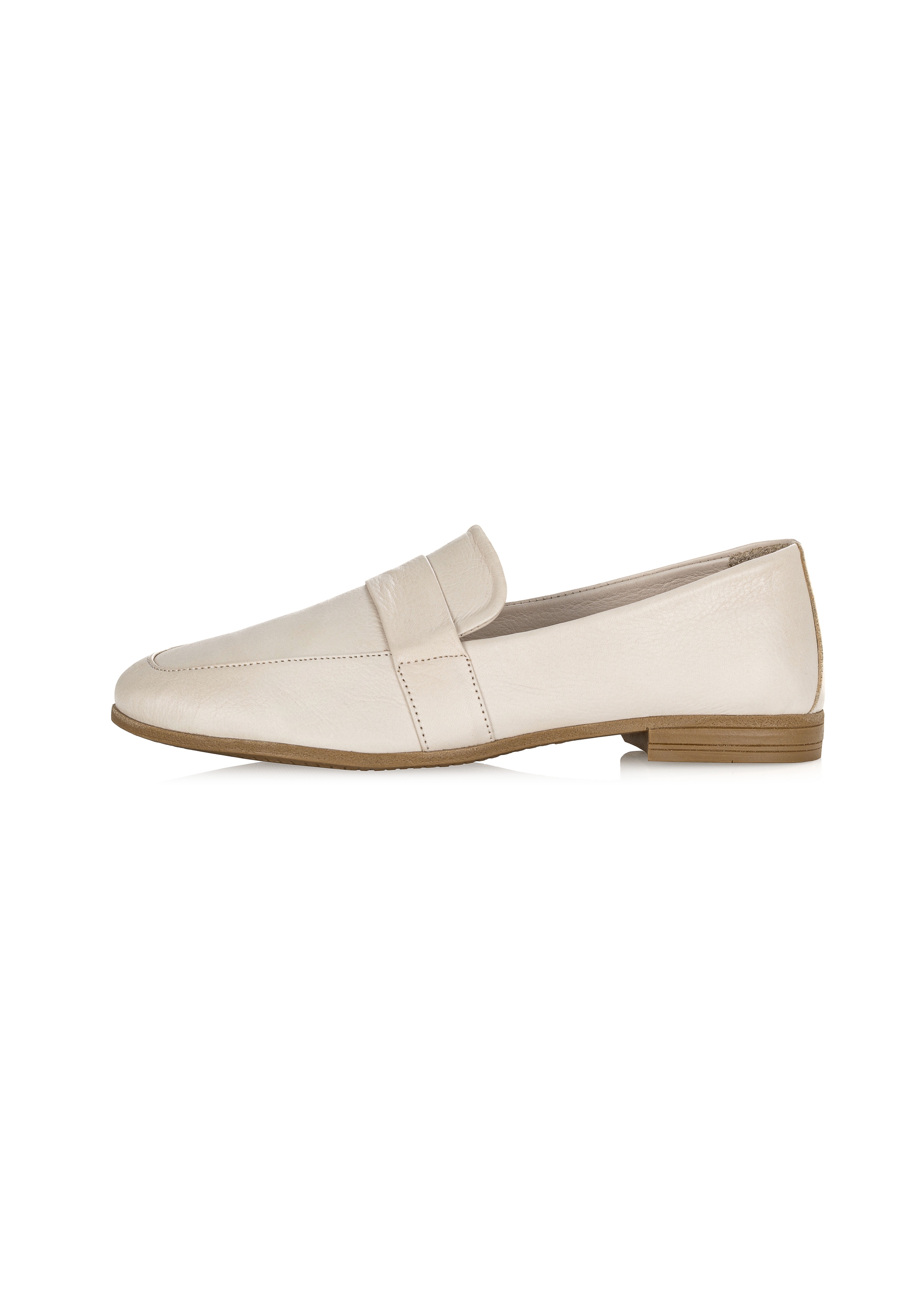 Women's cream leather moccasins BUTYD-1074-12(W25)