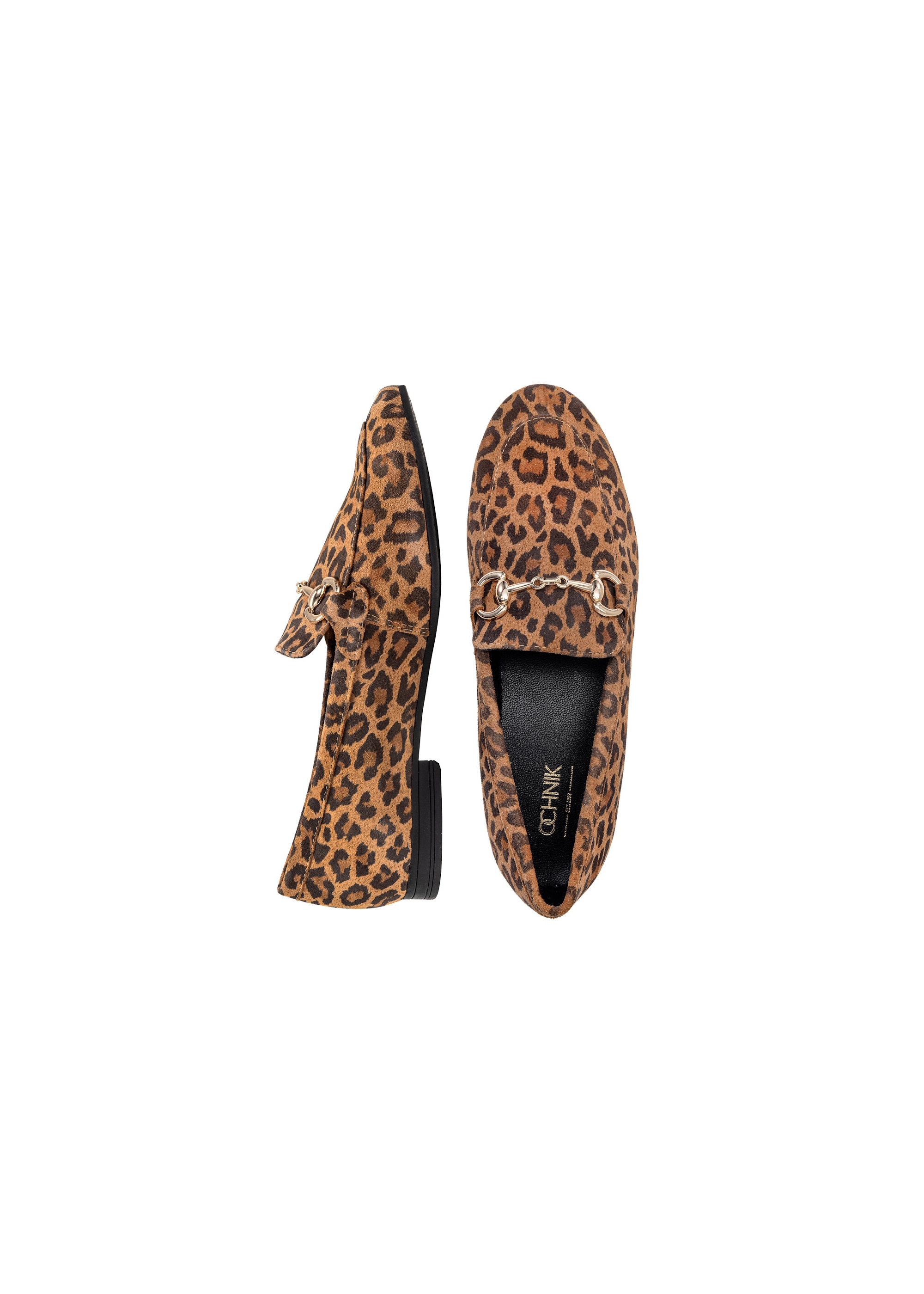 Women's leather loafers in leopard print BUTYD-1181-86(W25)-06