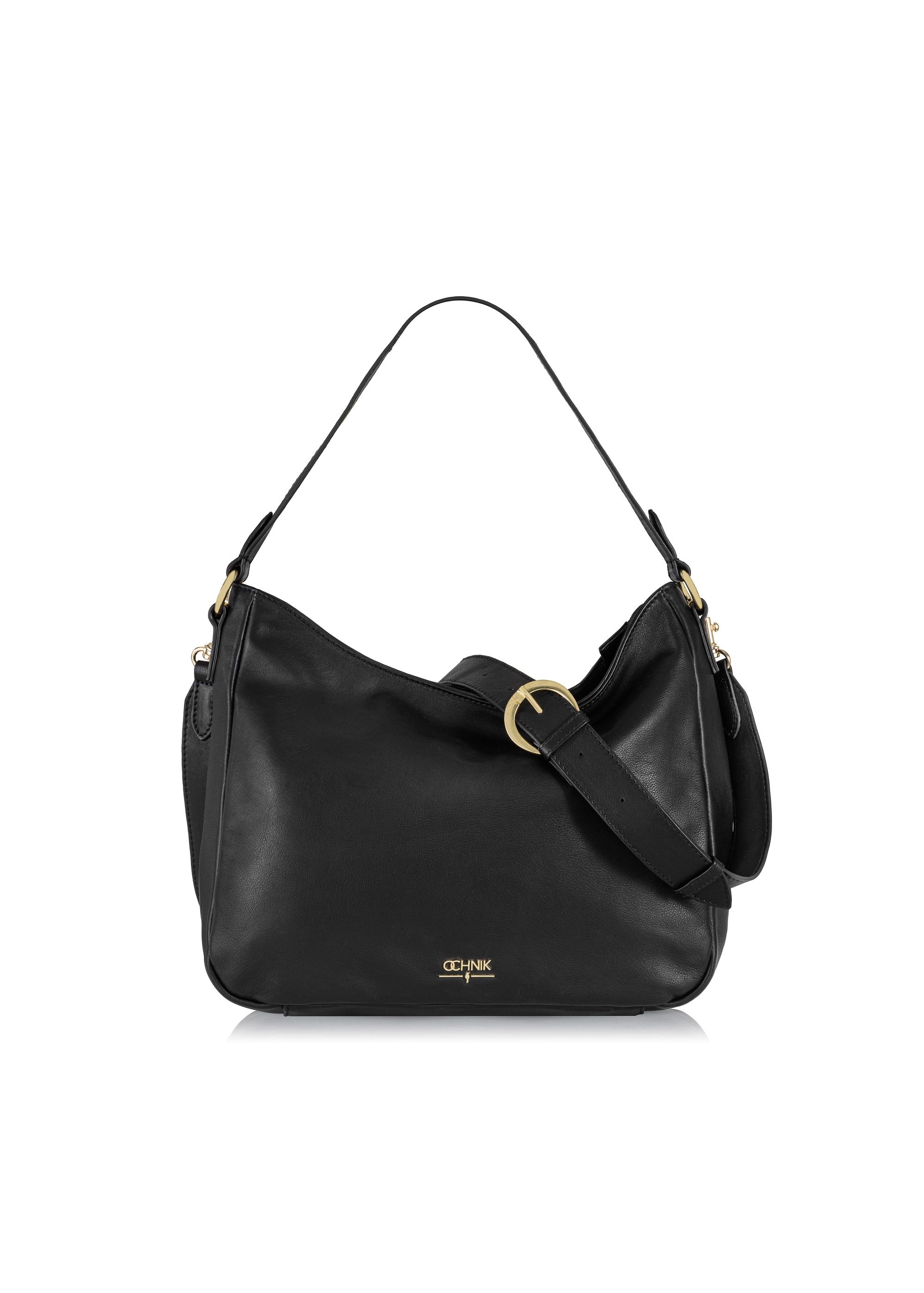 Black leather women's hobo handbag TORES-0937-99(Z24)-01