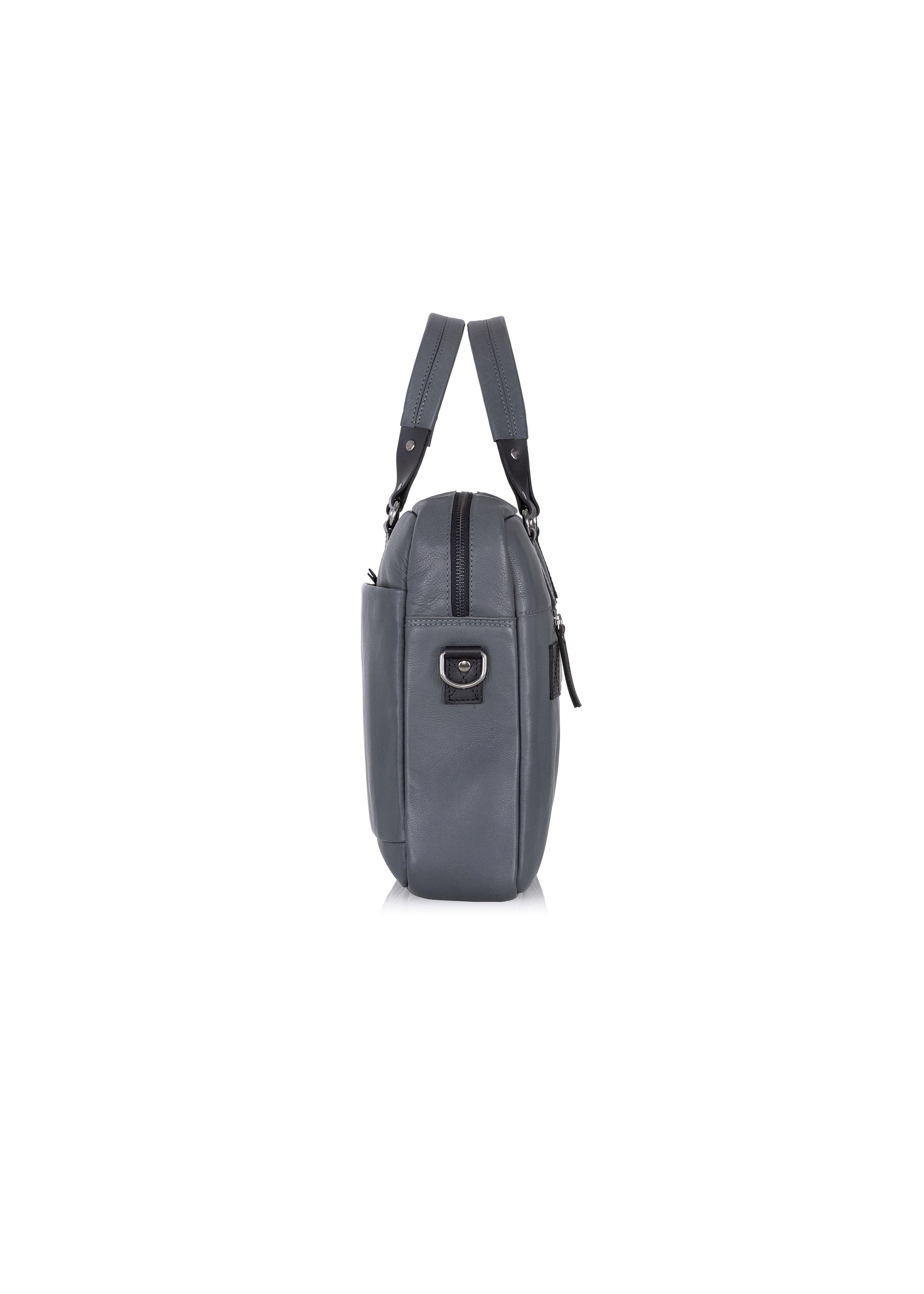 Grey men's leather business bag TORMS-0406-95(Z23)-03