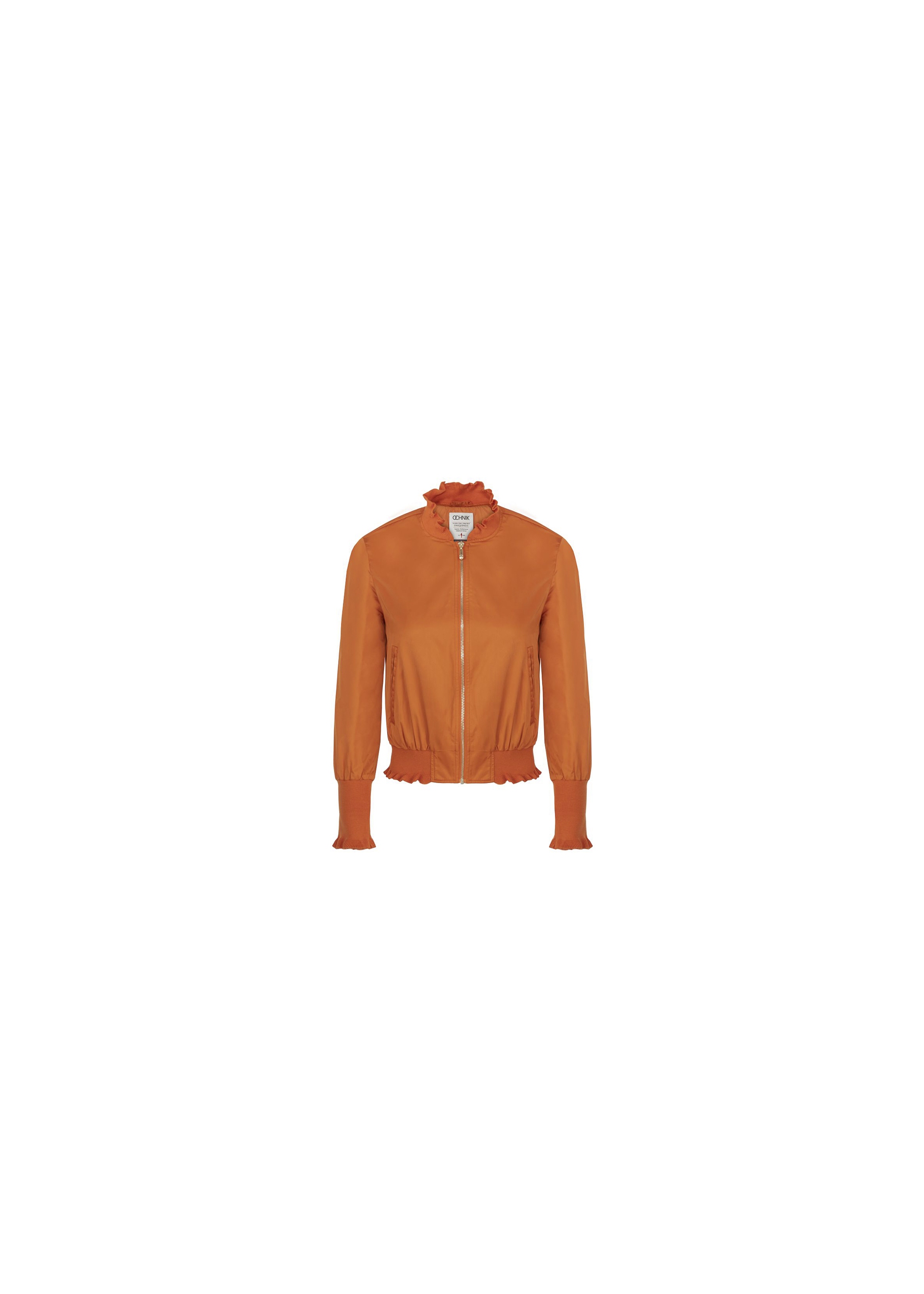 Women's orange bomber jacket KURDT-0159-30(W19)-01