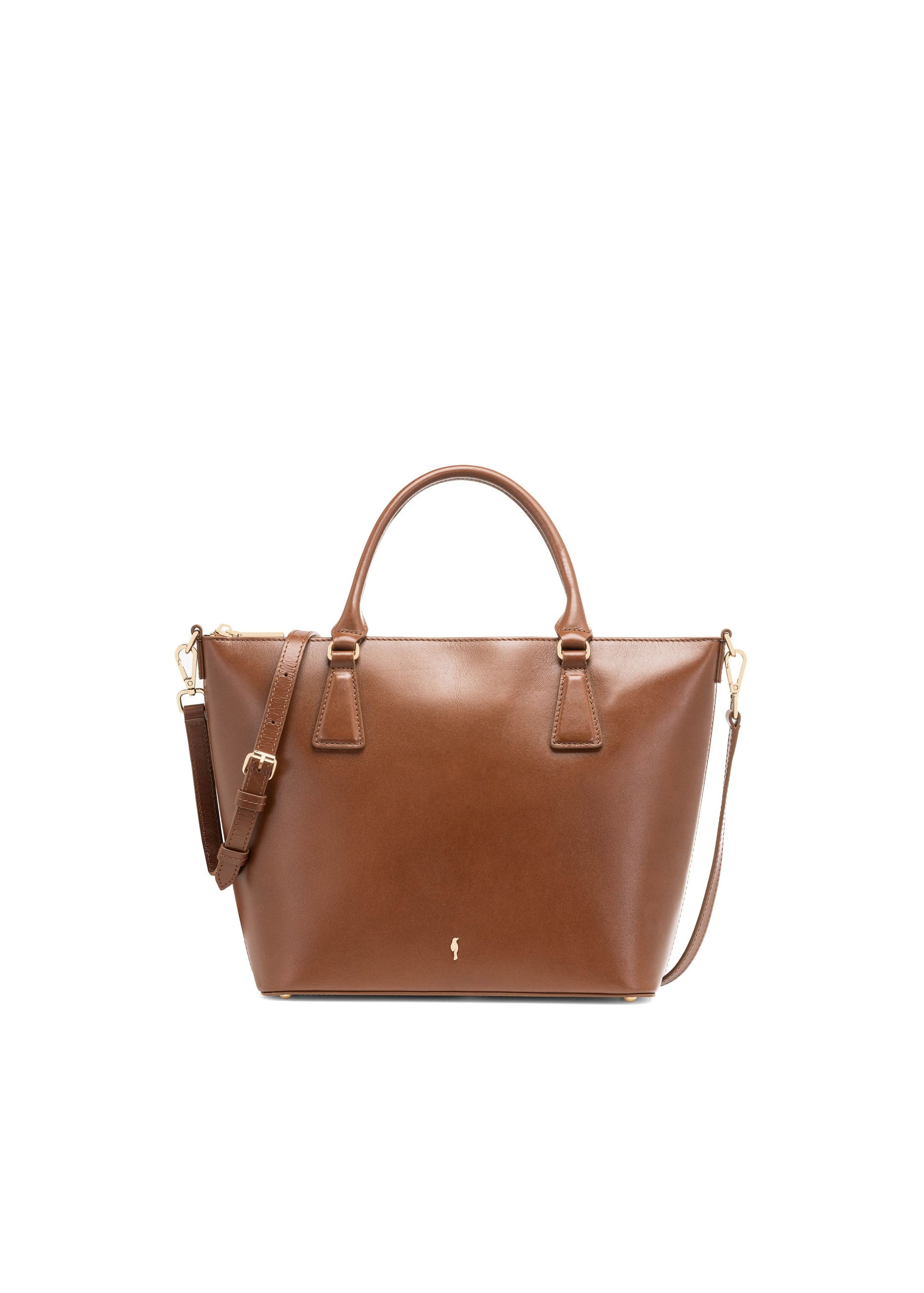 Brown leather shopper bag TORES-1104-89(W25)-01