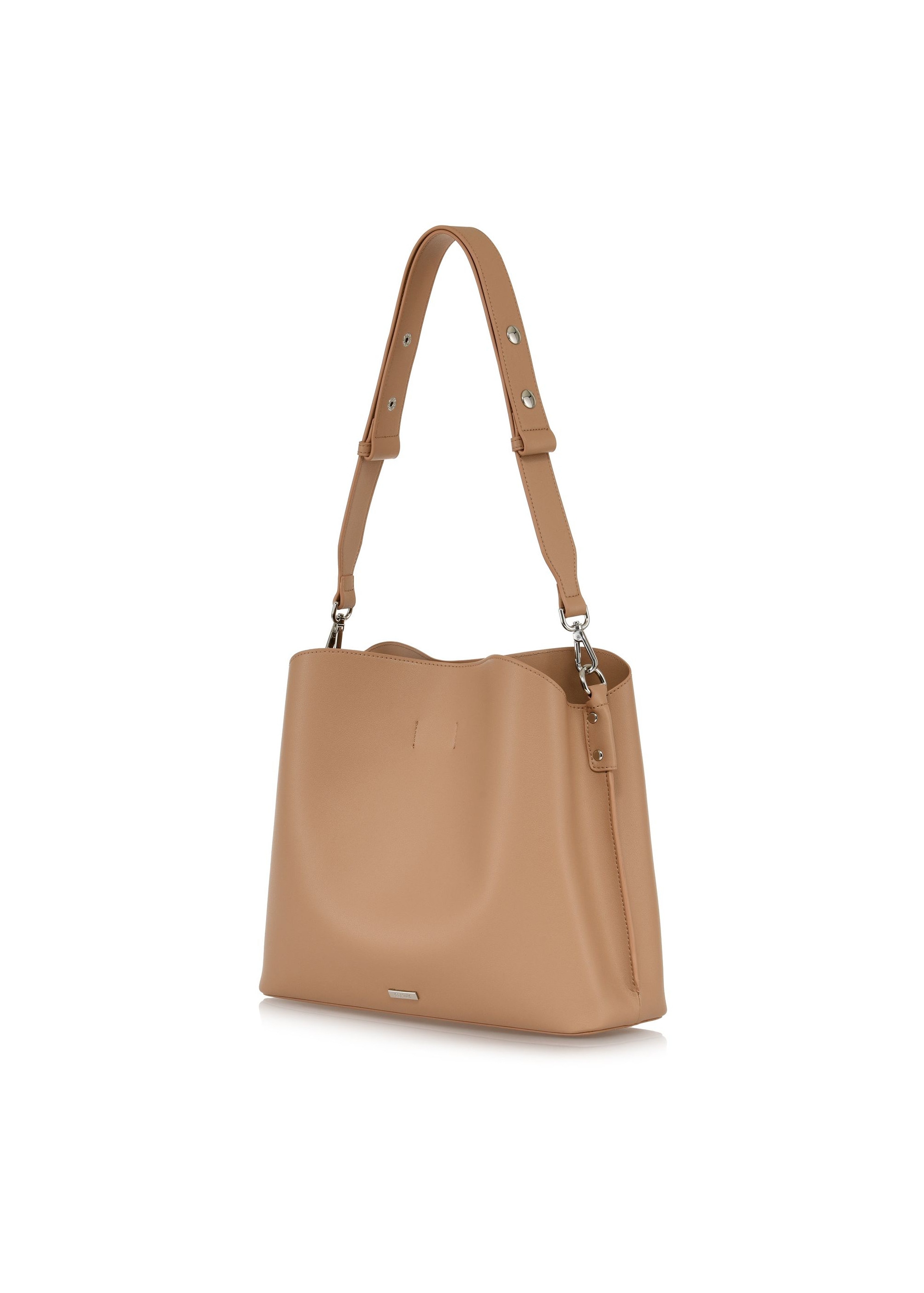 Beige women's shopper bag TOREC-0862A-81(Z24)-03