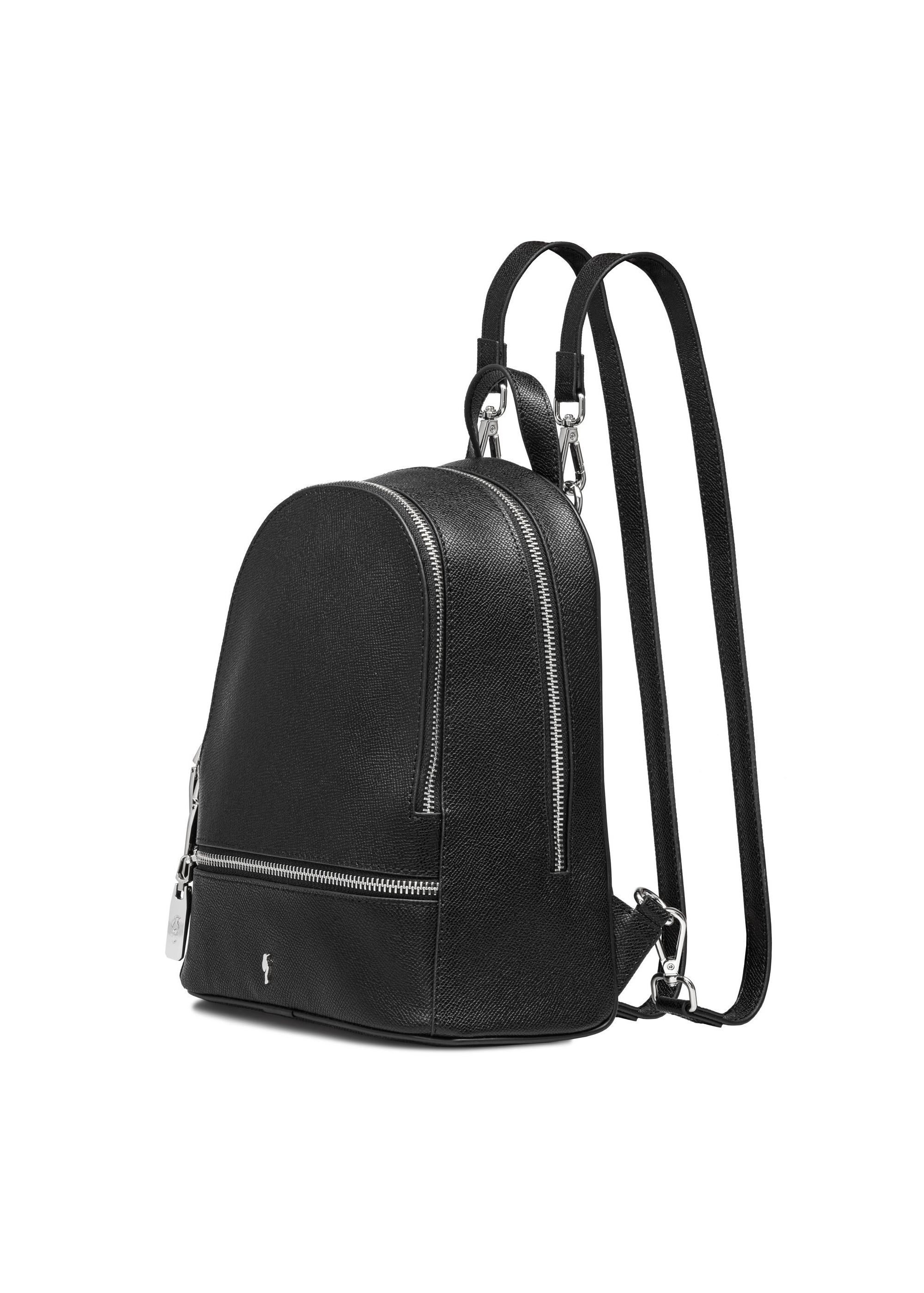 Black leather medium women's backpack PLCDS-0003-99(W25)