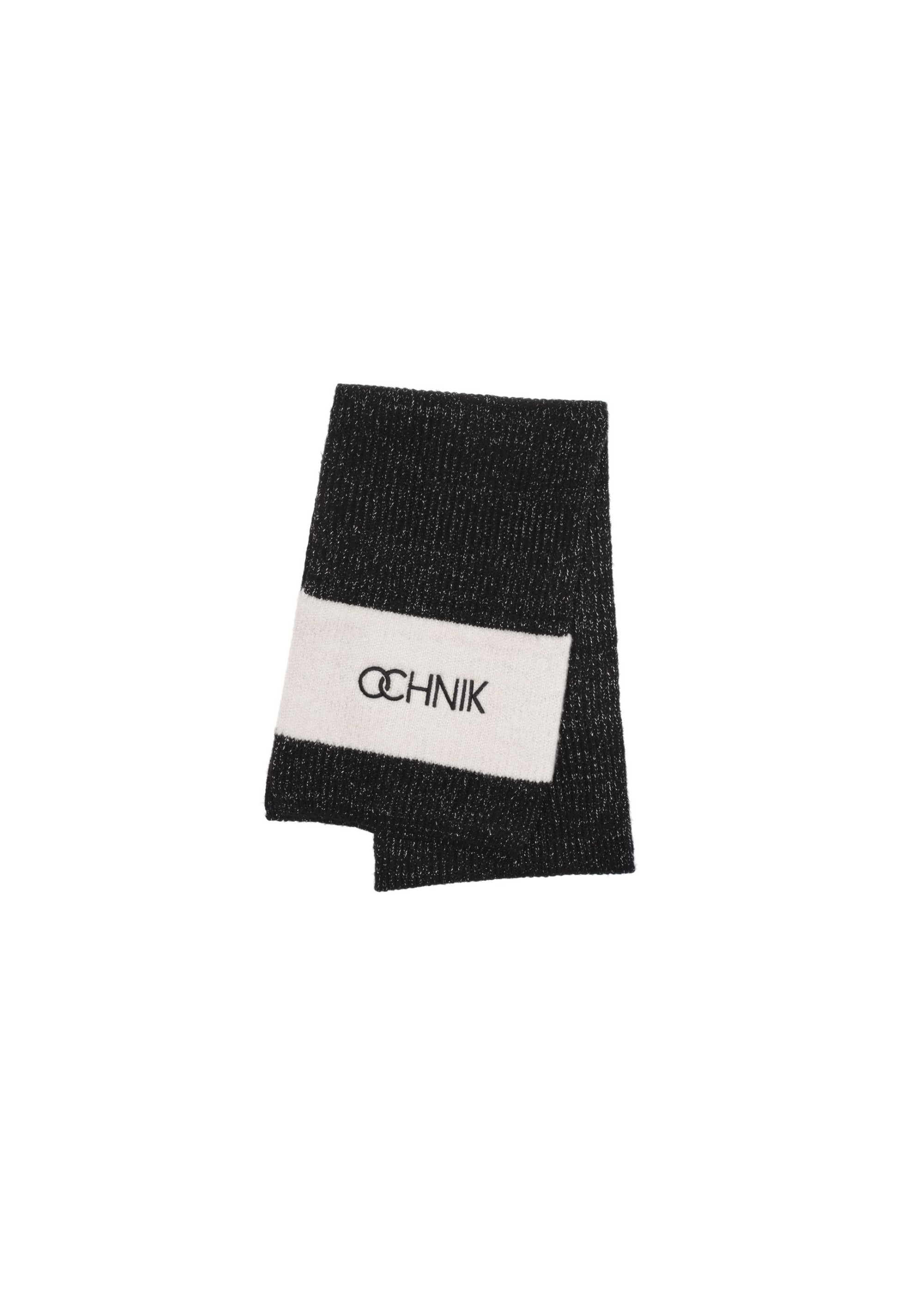 Black women's scarf with OCHNIK logo SZADT-0125A-99(Z24)-02