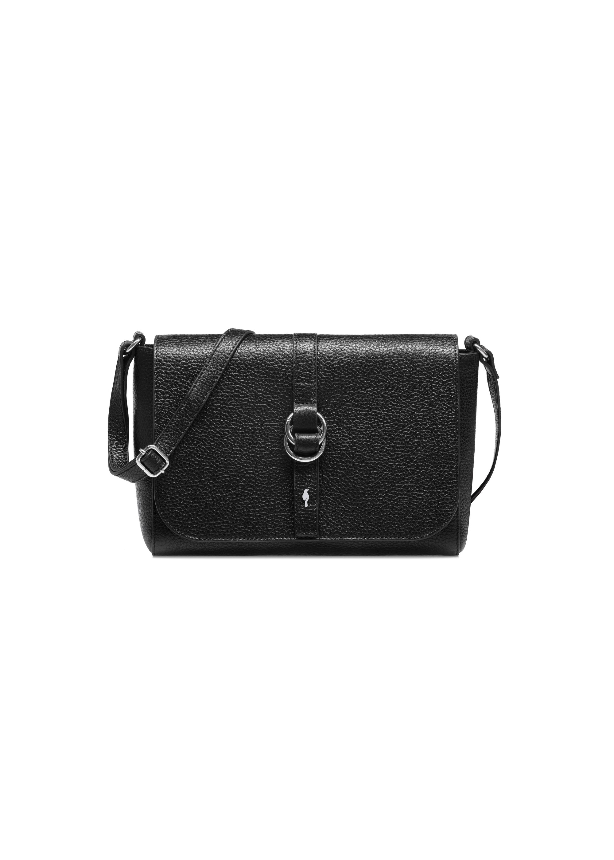 Black leather women's messenger bag TORES-1073-99(W25)-01