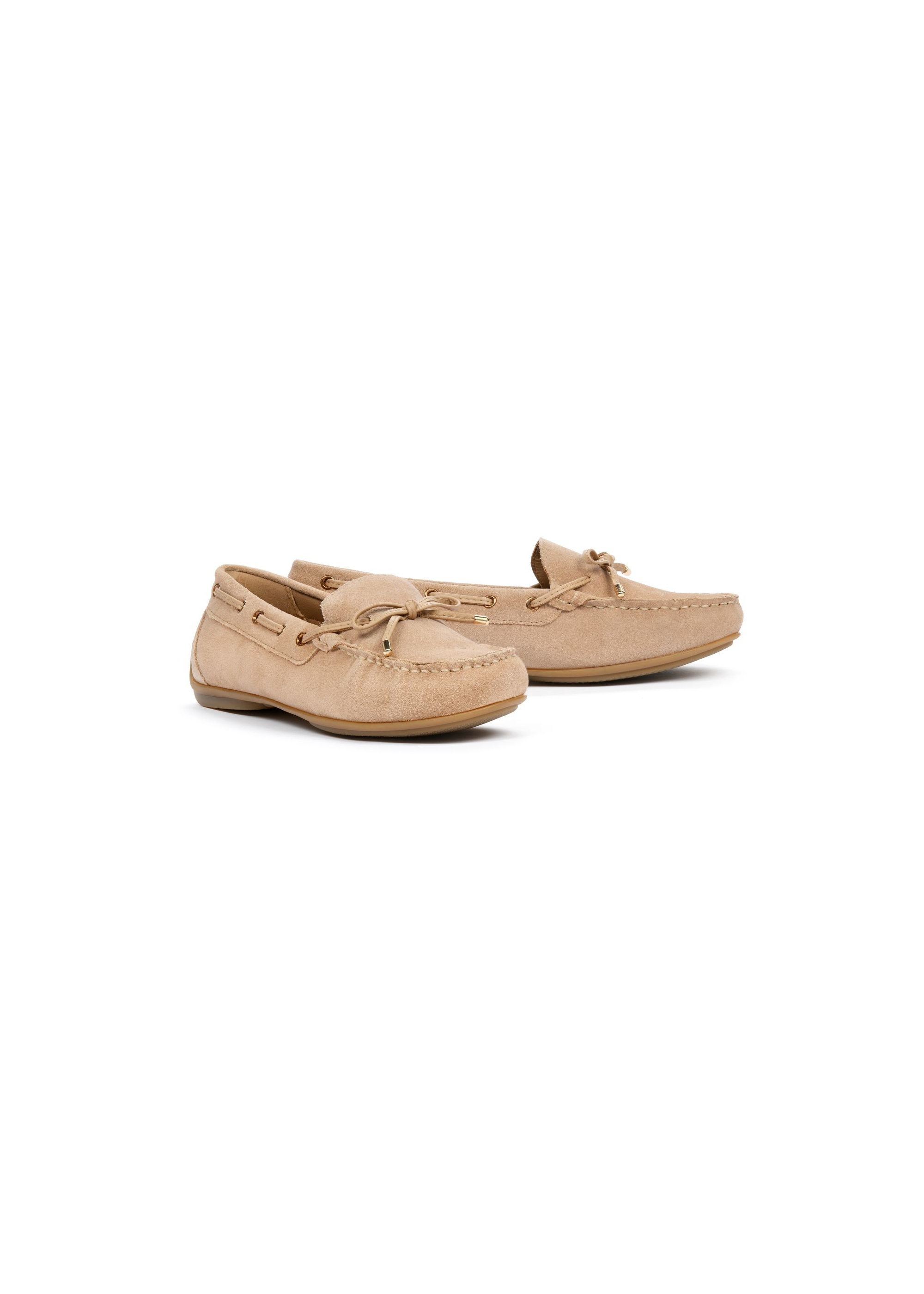 Beige women's loafers BUTYD-1053A-81(W25)-02