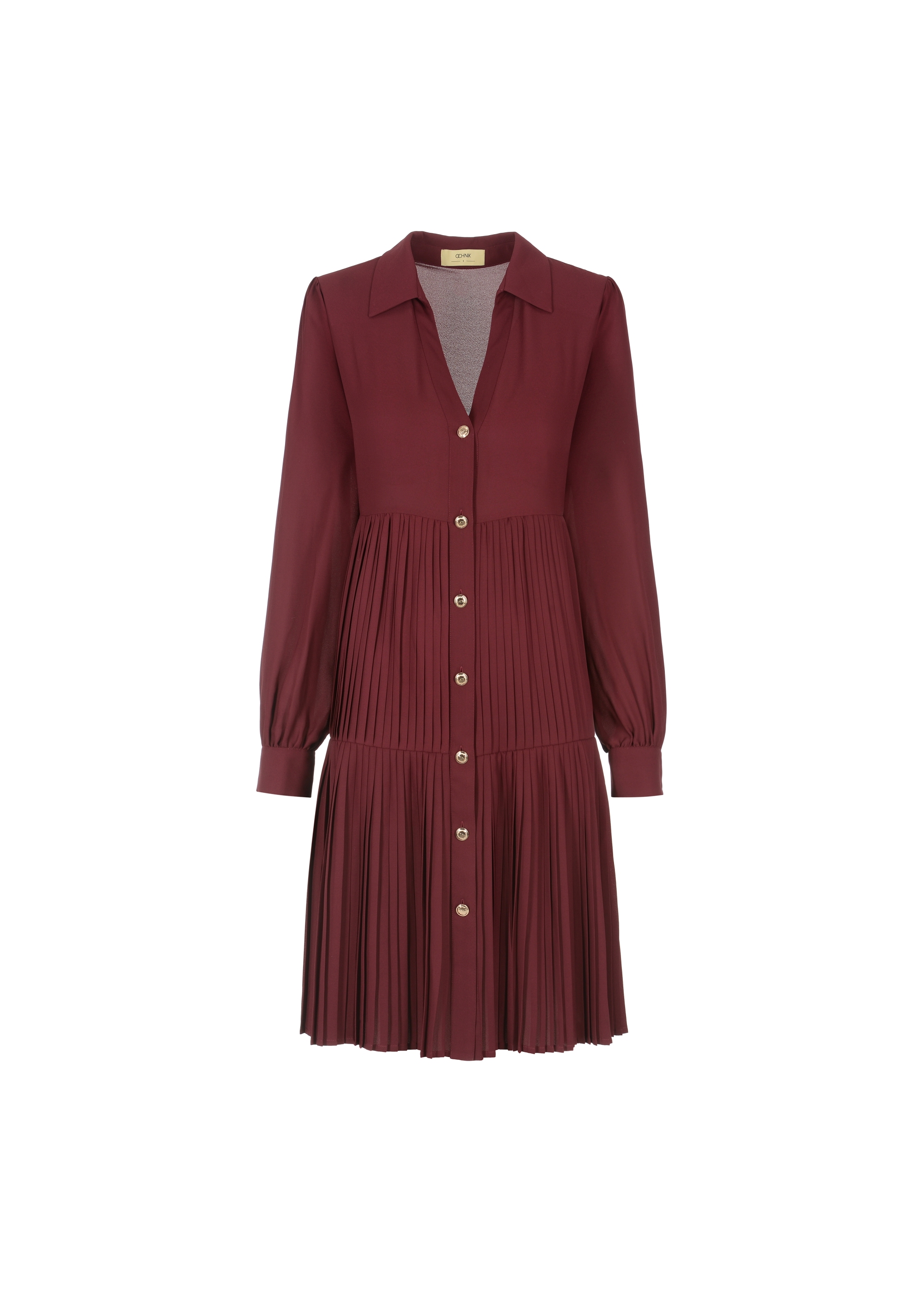 Maroon shirt dress SUKDT-0176-49(Z23)-04