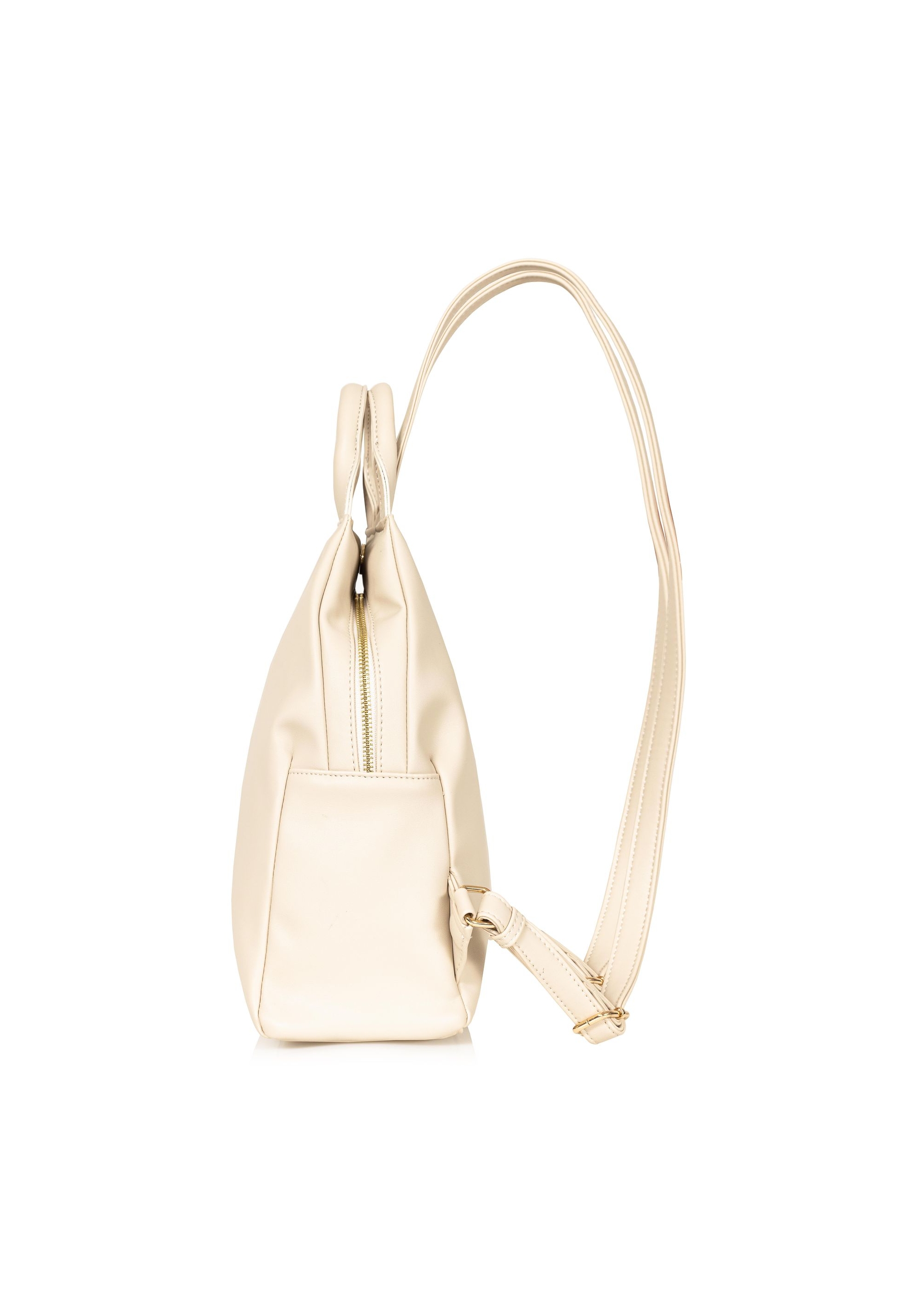 Cream women's backpack made of imitation leather TOREC-0923A-12(W25)-03