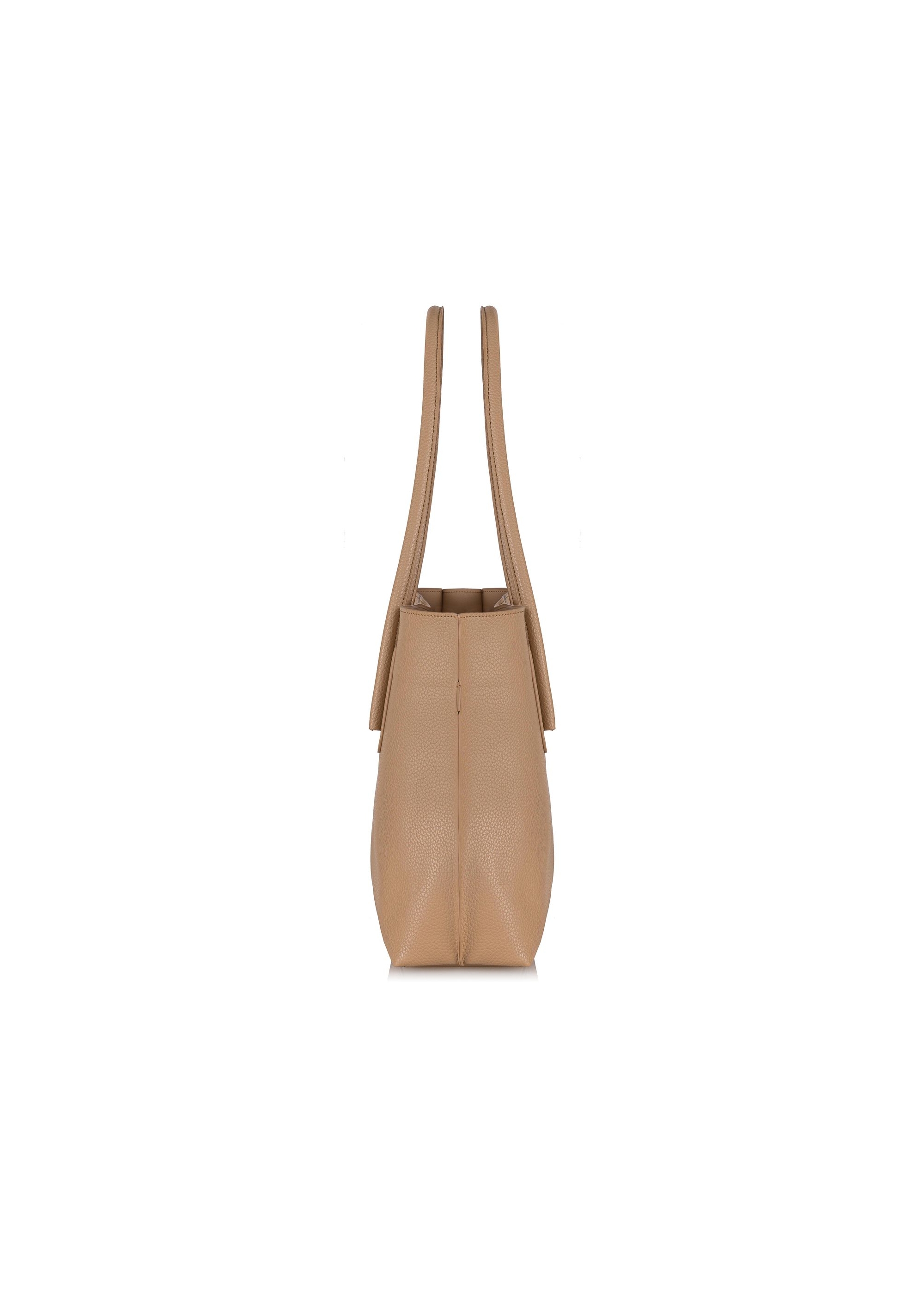 Beige women's shopper bag TOREC-0938A-82(W25)-03