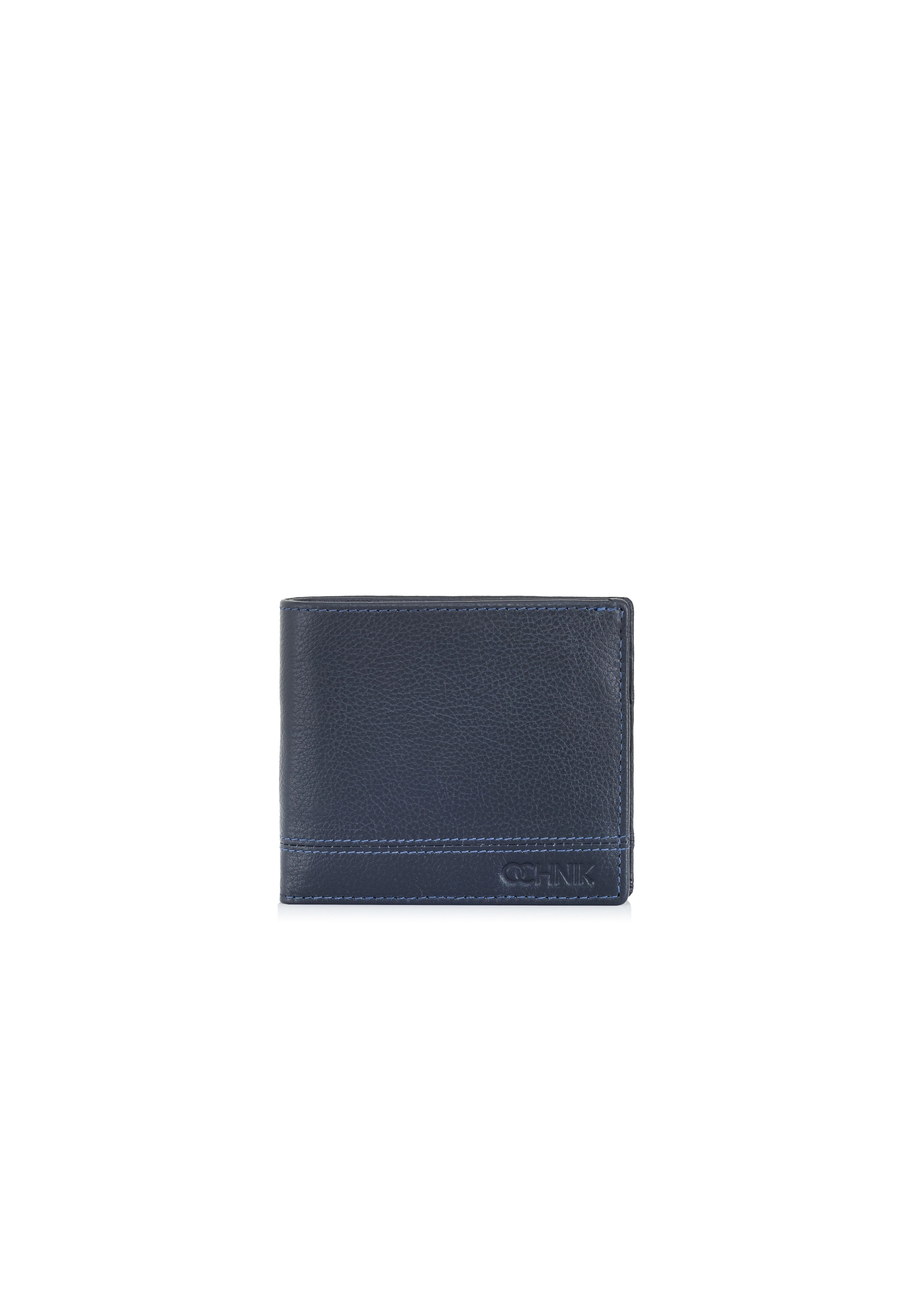 Men's navy blue leather wallet PORMS-0009-69(W24)-01