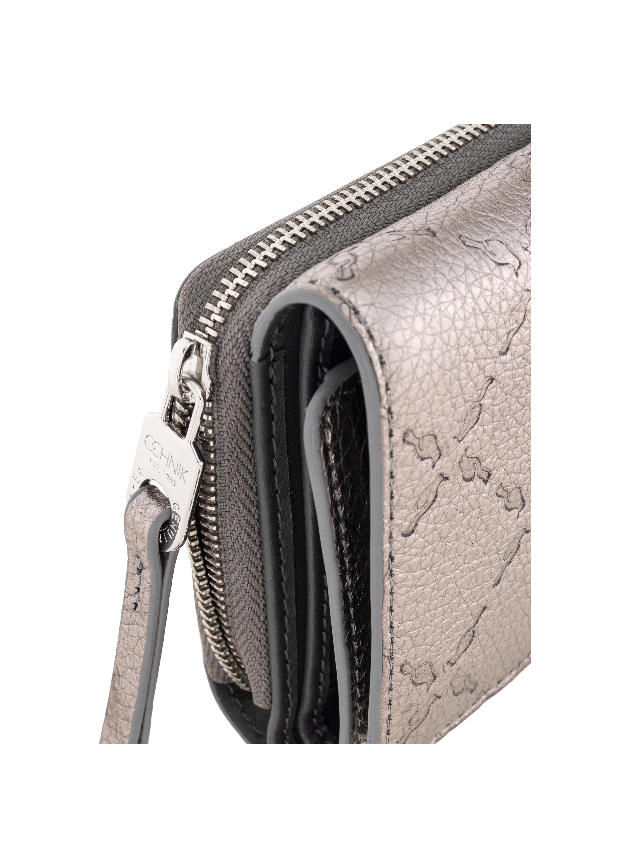 Women's silver leather wallet PORES-0870-92(Z23)-06