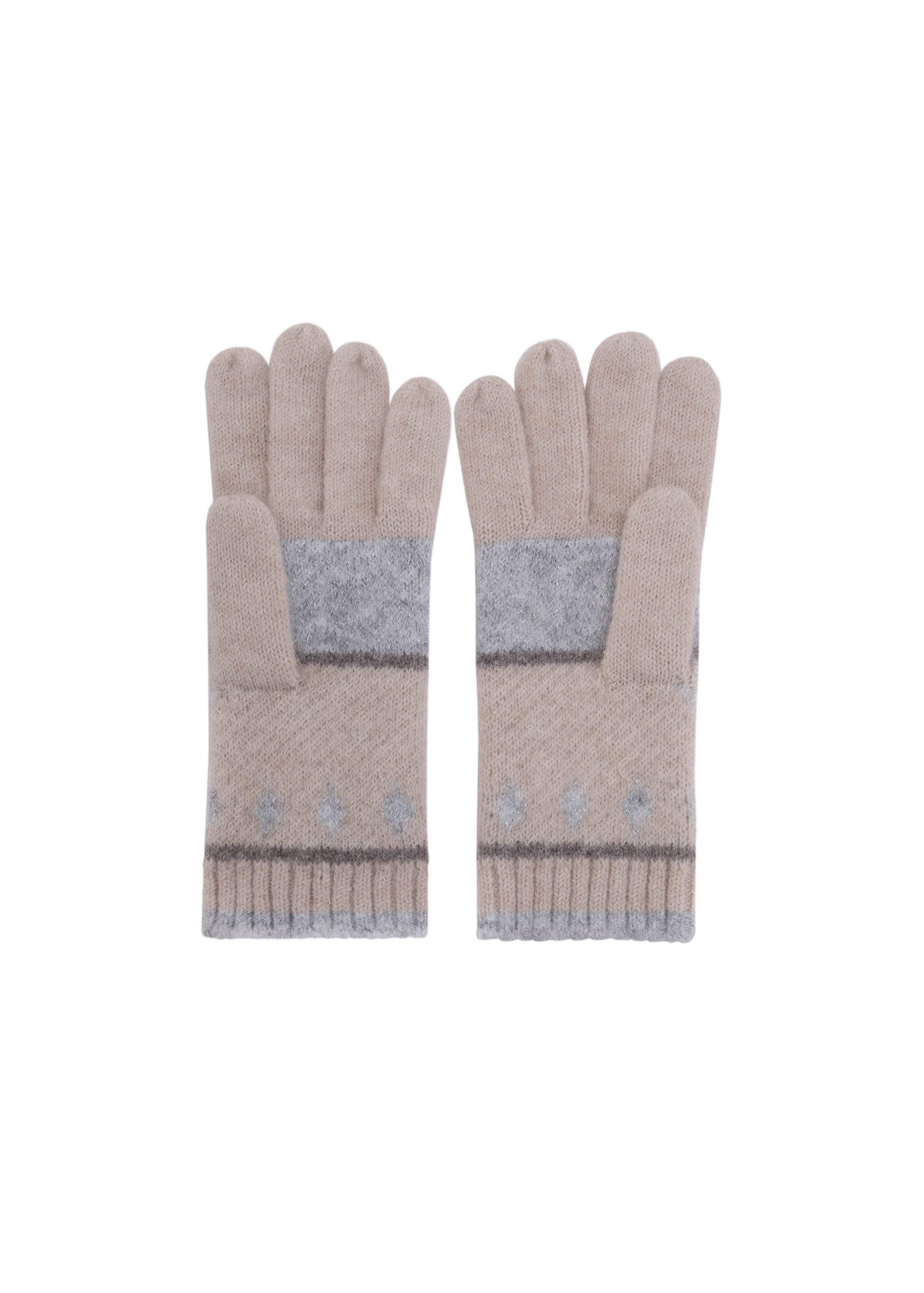 Women's winter striped gloves REKDT-0032-61(Z24)-03