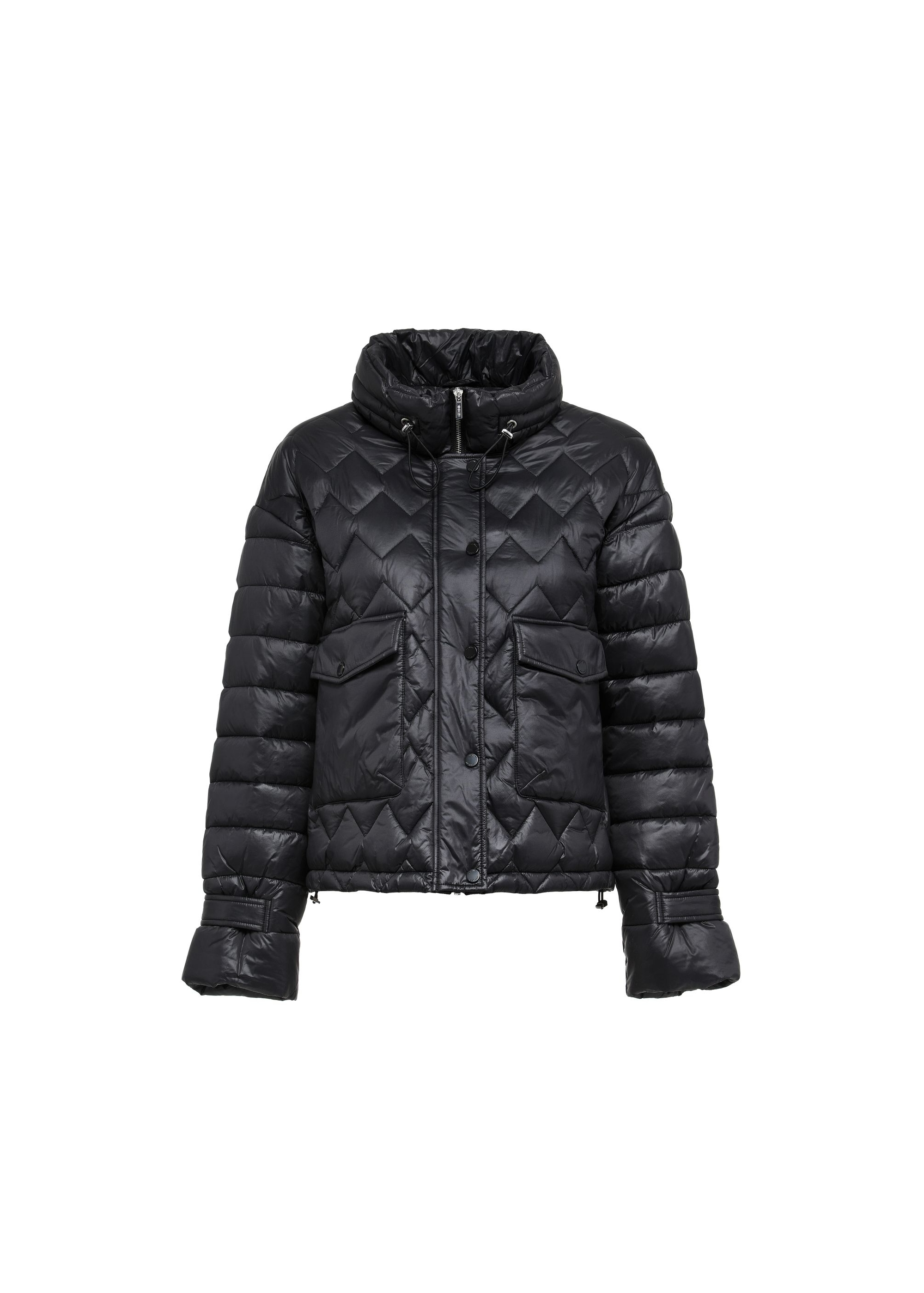 Quilted black insulated women's jacket KURDT-0537-99(Z24)-04