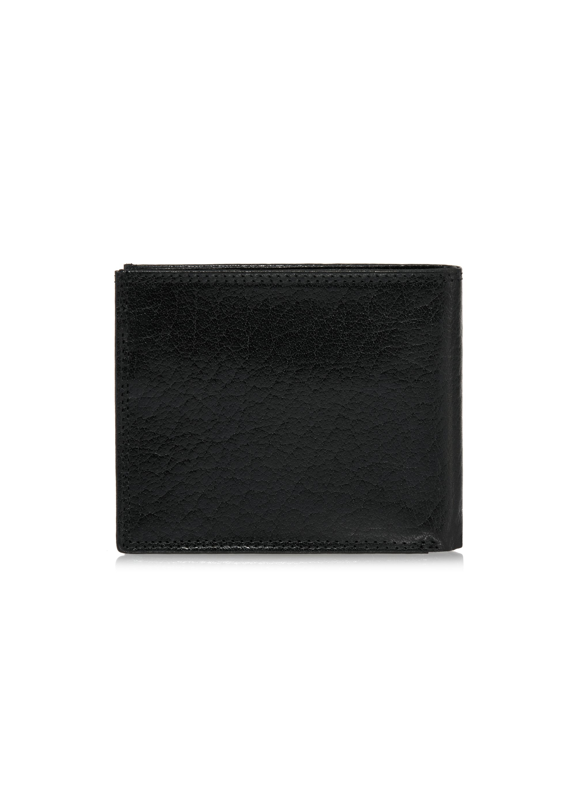 Black leather unbuttoned men's wallet PORMS-0555-99(W24)-02