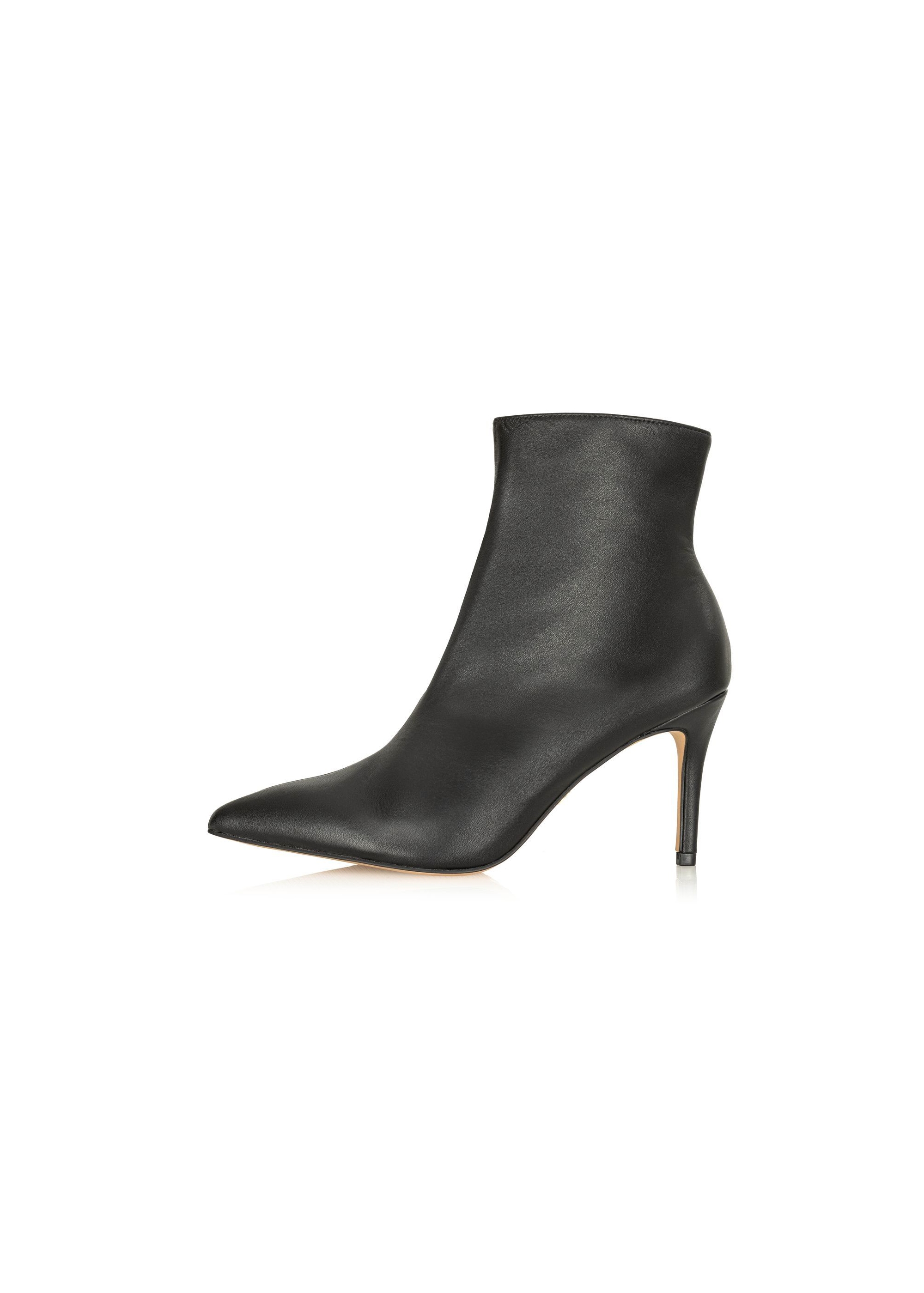 Black leather ankle boots with high heel BUTYD-1122-99(Z24)