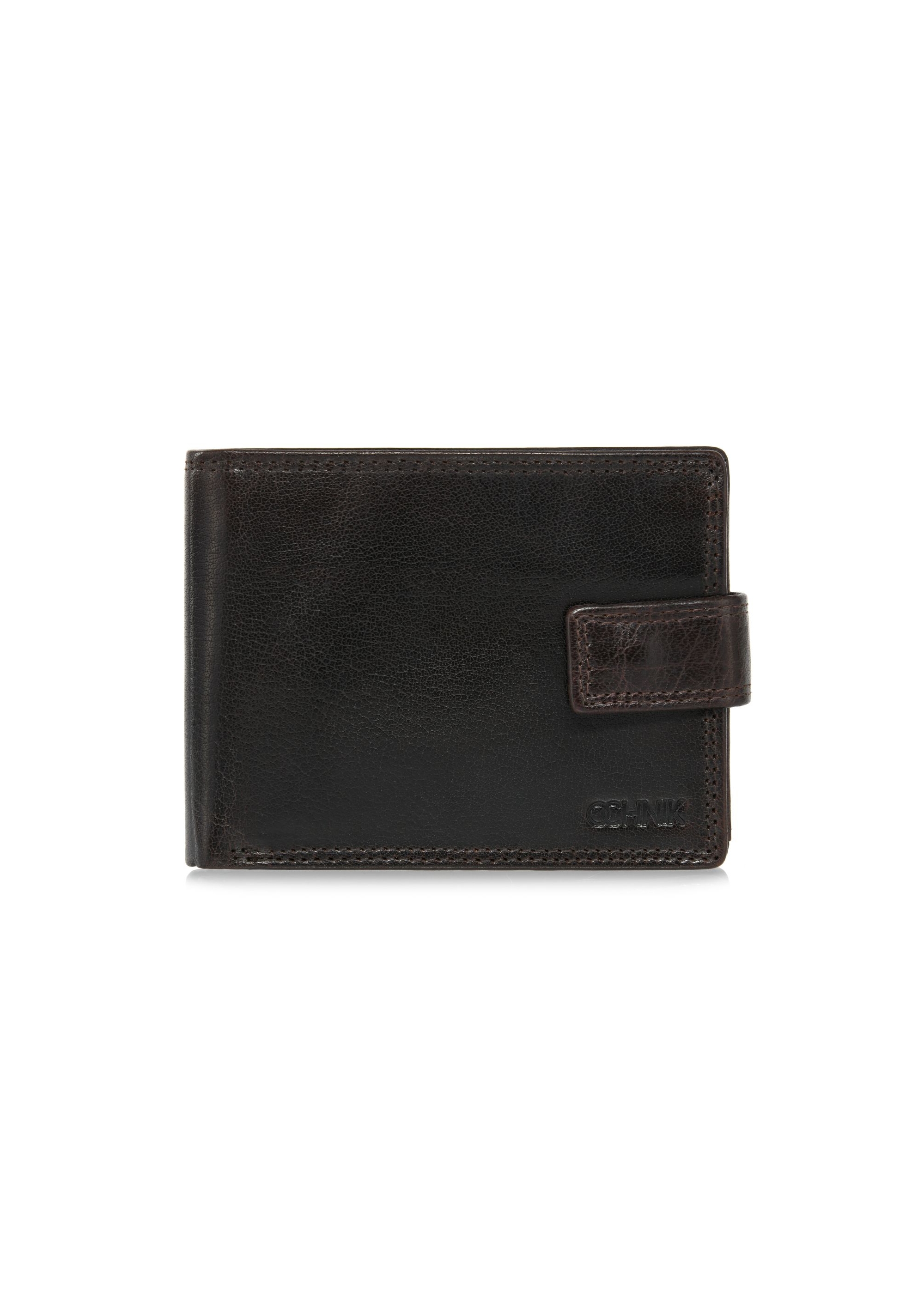 Leather clasp brown men's wallet PORMS-0553-89(W24)-01