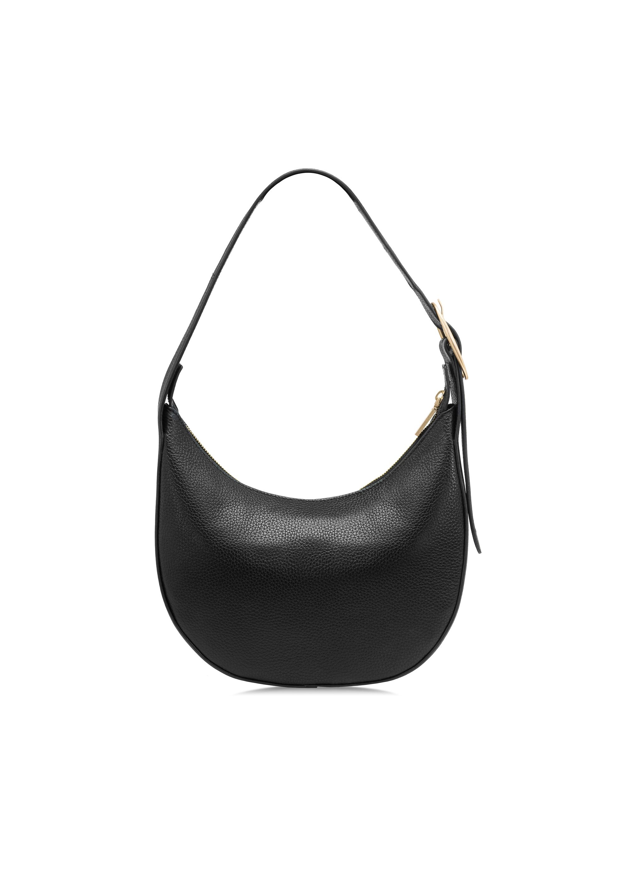 Black leather hobo bag TORES-1090C-99(W25)-04