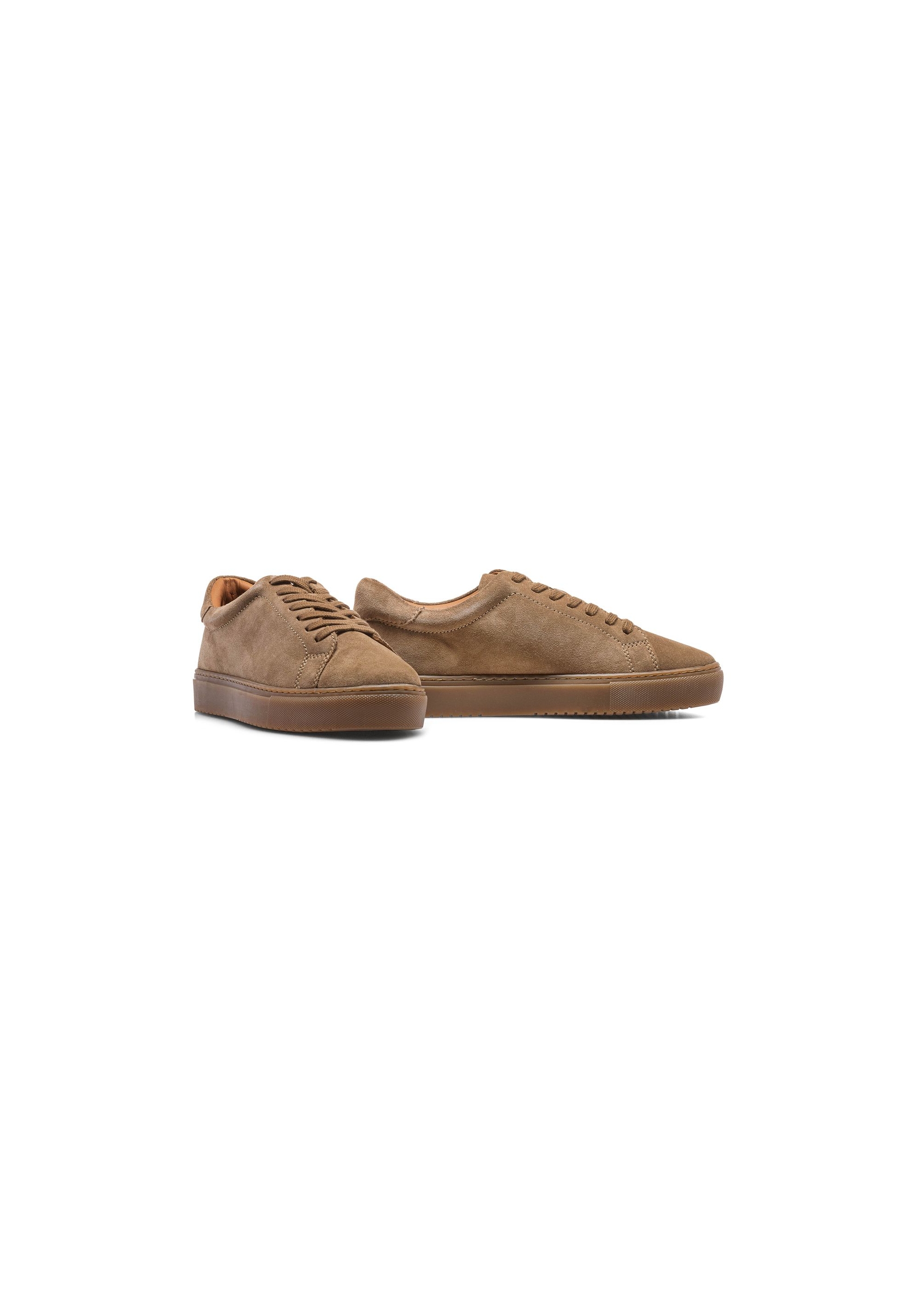 Dark beige leather sports shoes BUTYM-0503-82(W25)-02