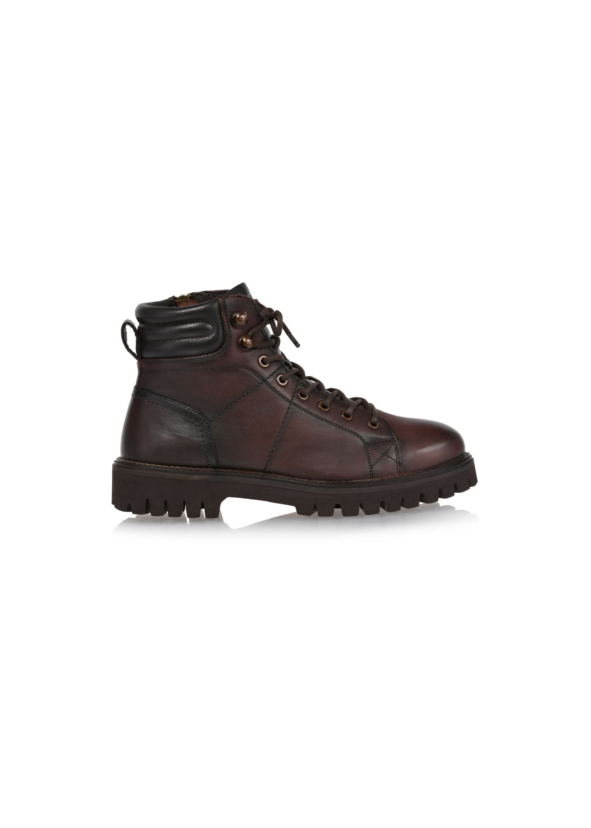 Brown leather men's boots BUTYM-0472-89(Z24)-03