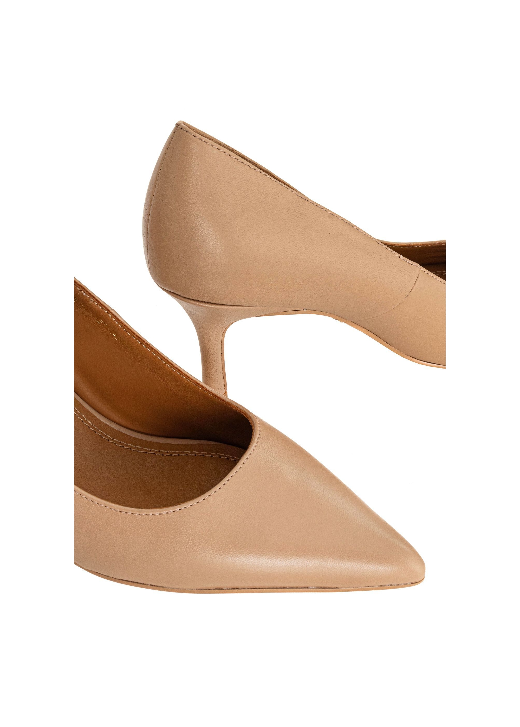 Beige leather pumps BUTYD-1031-81(W25)