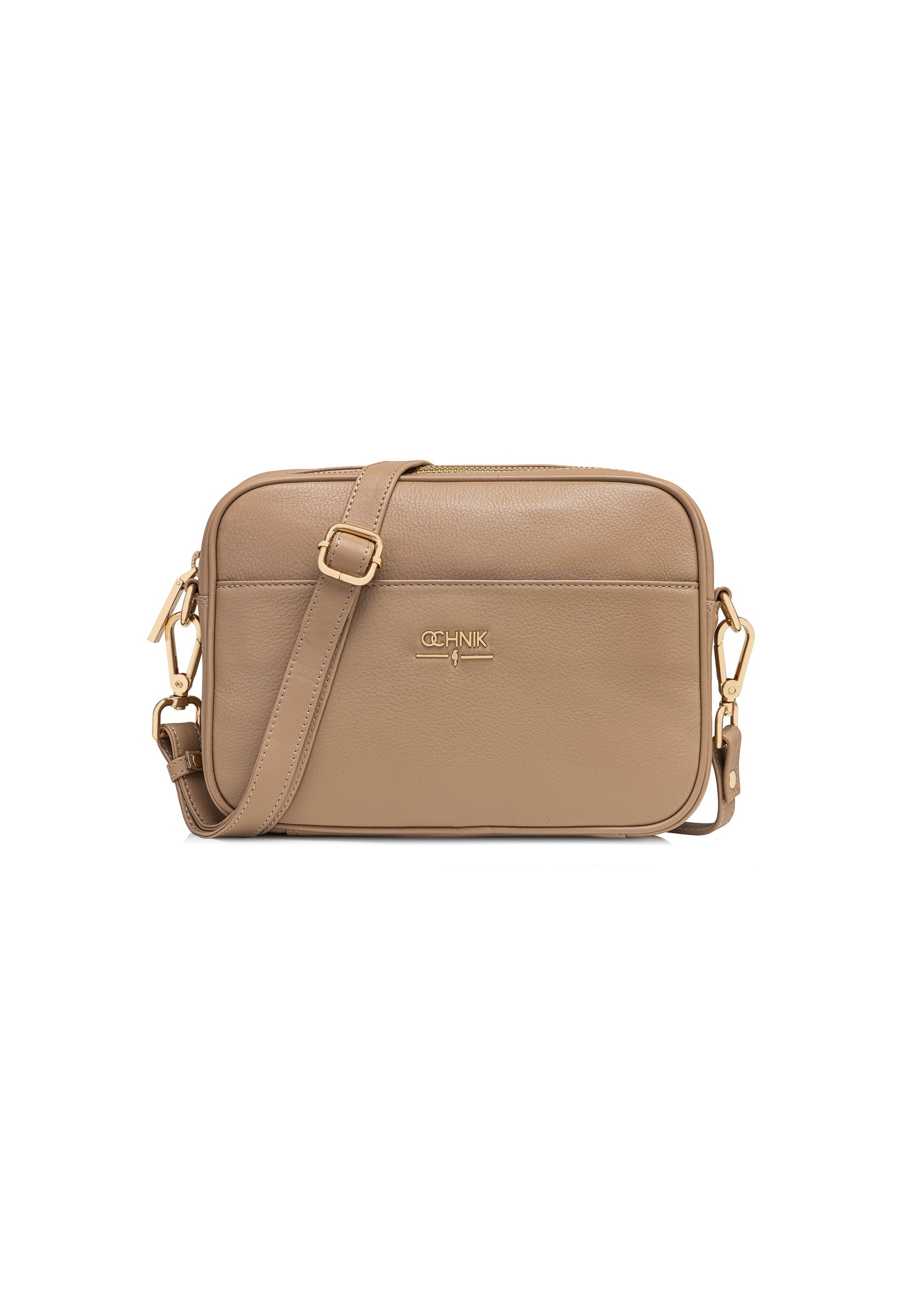 Beige leather handbag TORES-1079D-81(W25)-01